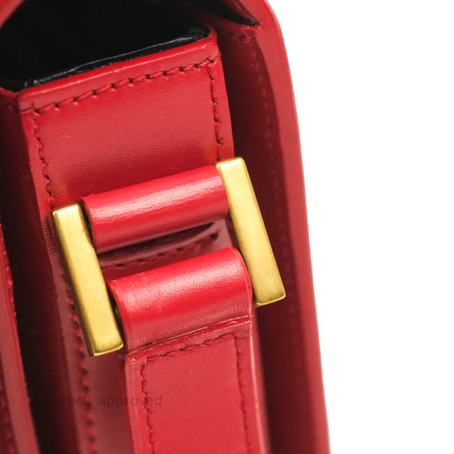 Saint Laurent Small Solferino Satchel Box Leather Eros Red