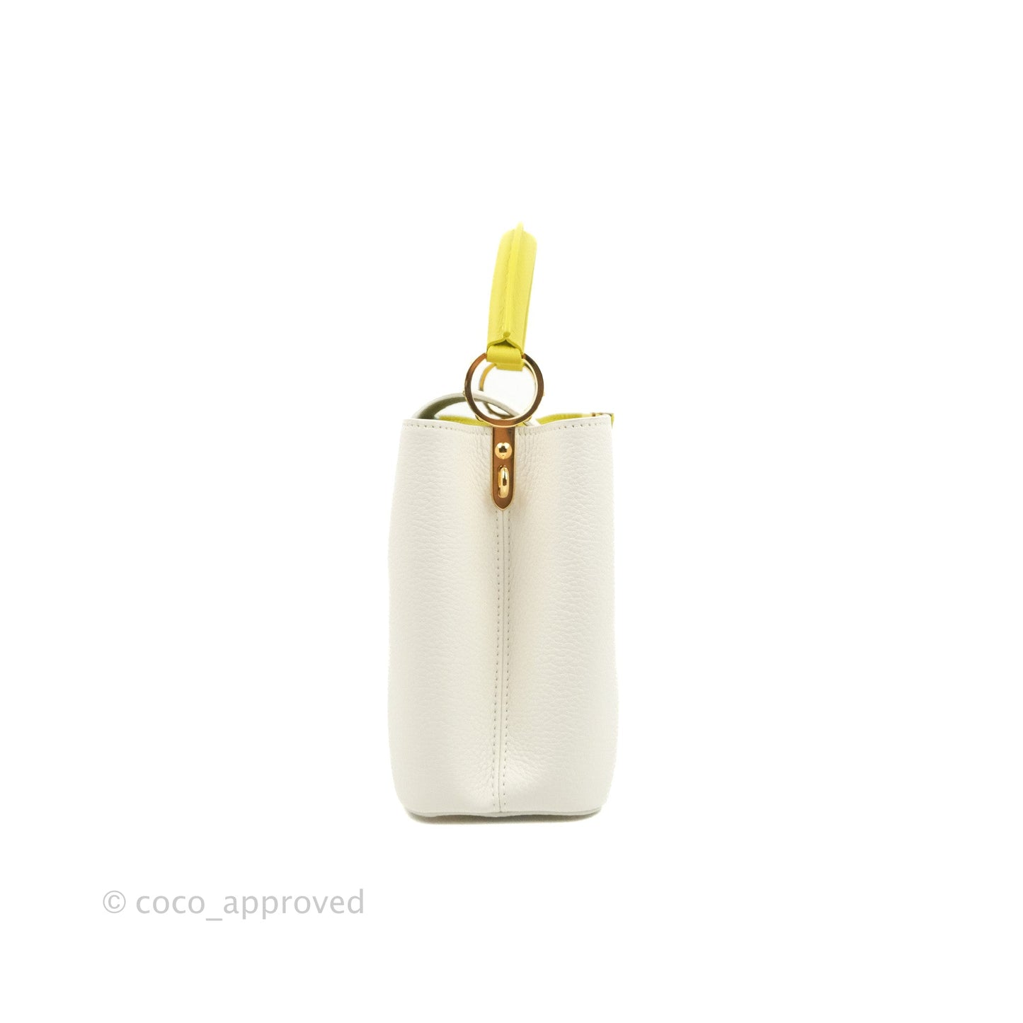 Louis Vuitton Taurillon Capucines BB Snow / Cedrat