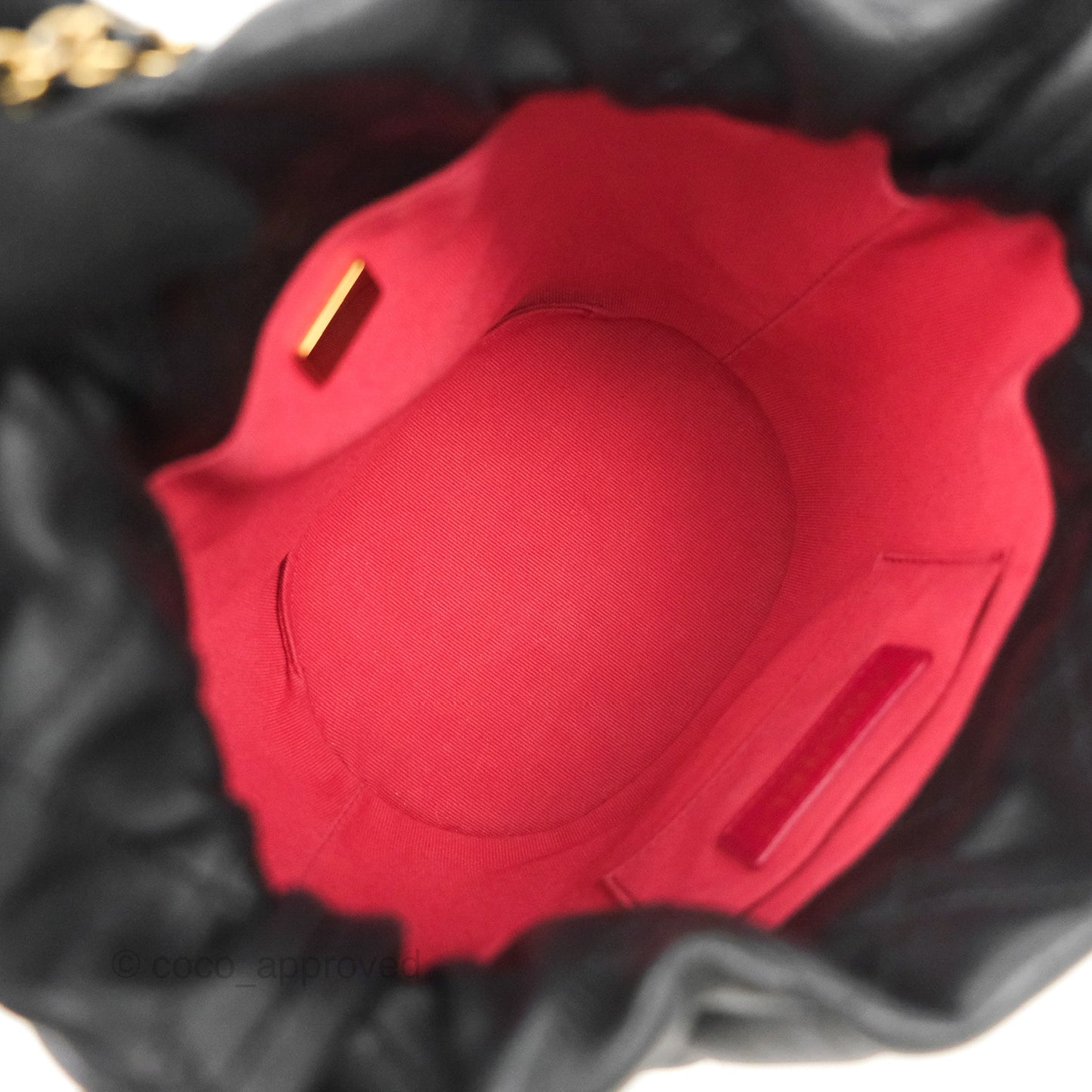 Chanel Quilted My Perfect CC Bucket Drawstring Bag Black Lambskin