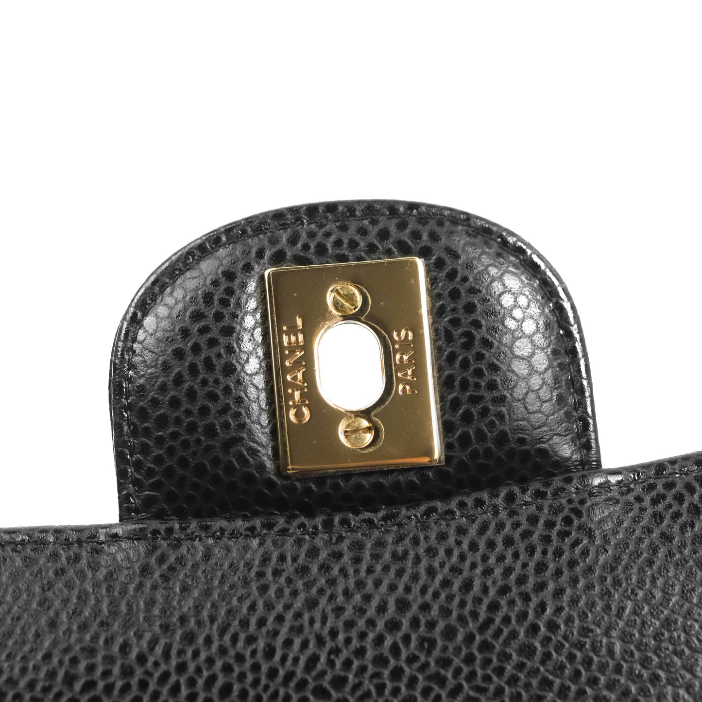 Chanel Classic M/L Medium Double Flap Black Caviar Gold Hardware