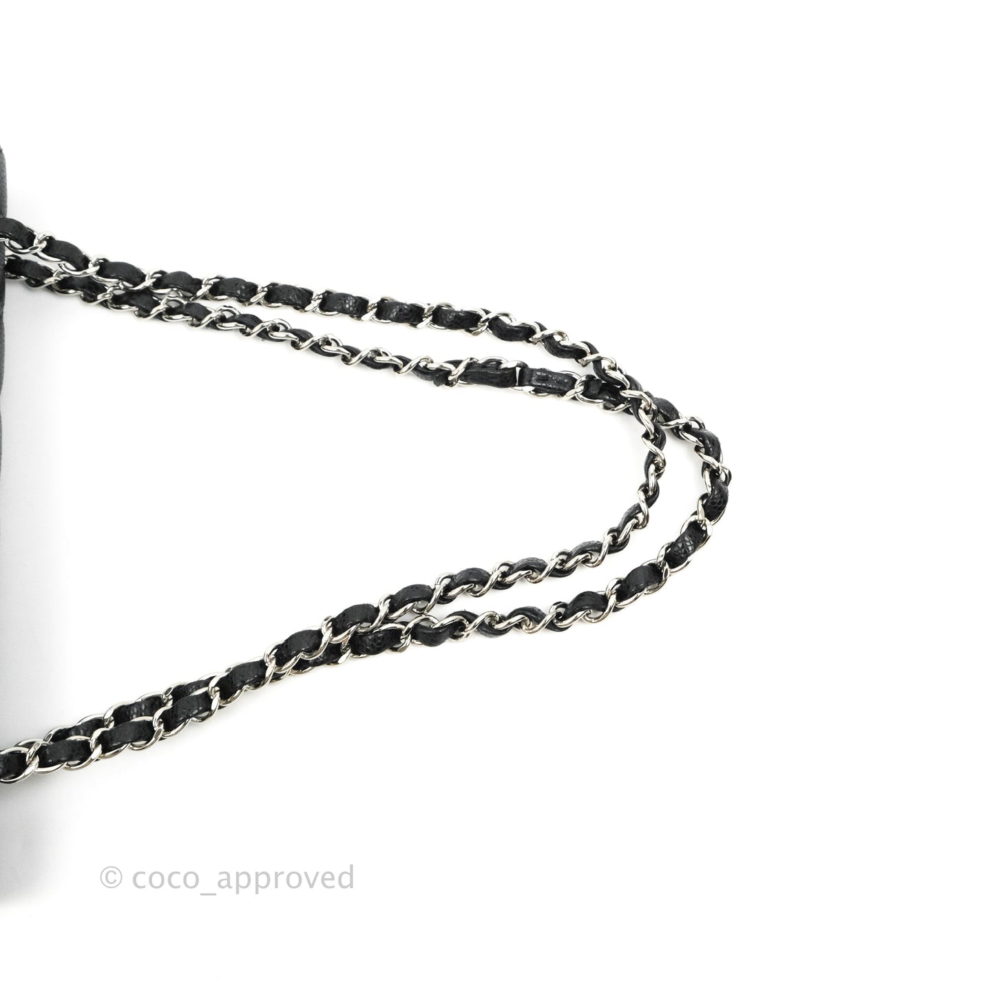 Chanel Classic M/L Medium Flap Quilted Black Caviar Silver Hardware