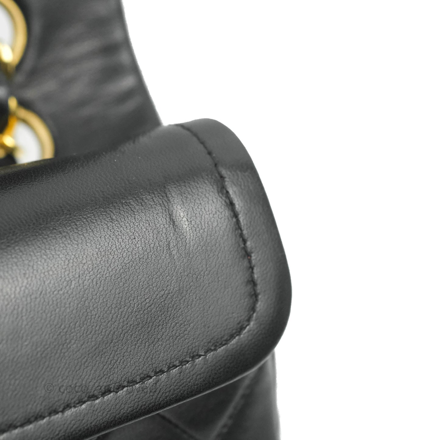 Chanel Vintage Classic Small S/M Flap Black Lambskin 24K Gold Hardware