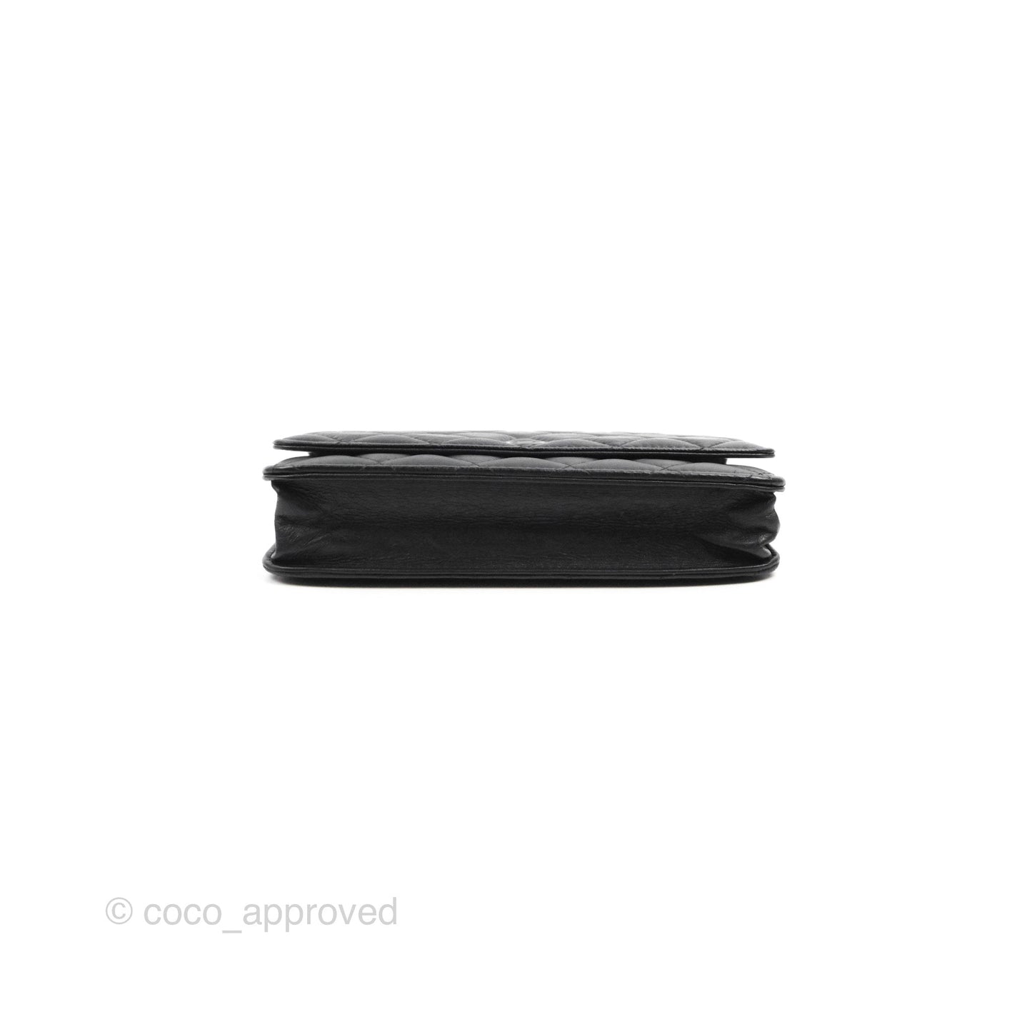 Chanel  Quilted Tassel Wallet On Chain WOC Black Aged Calfskin