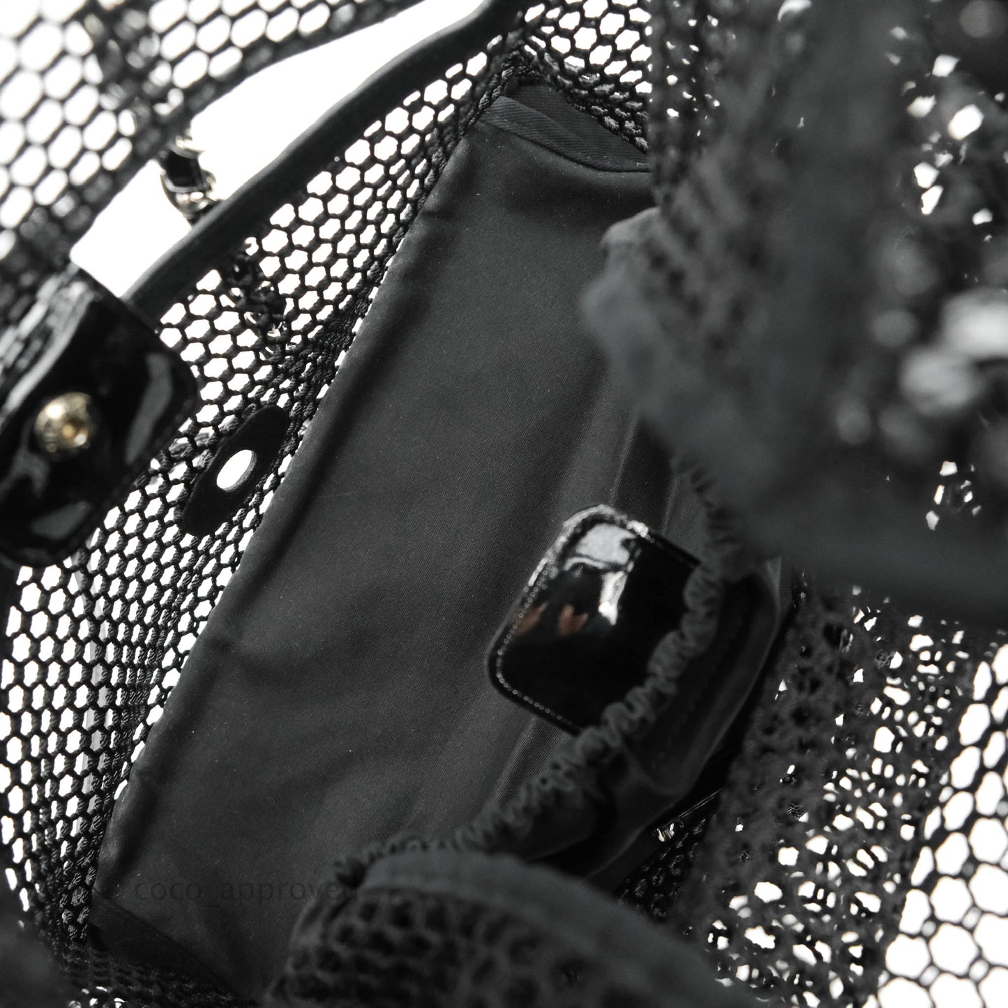 Chanel La Madrague Large Net Tote w Removable Patent Medium Flap