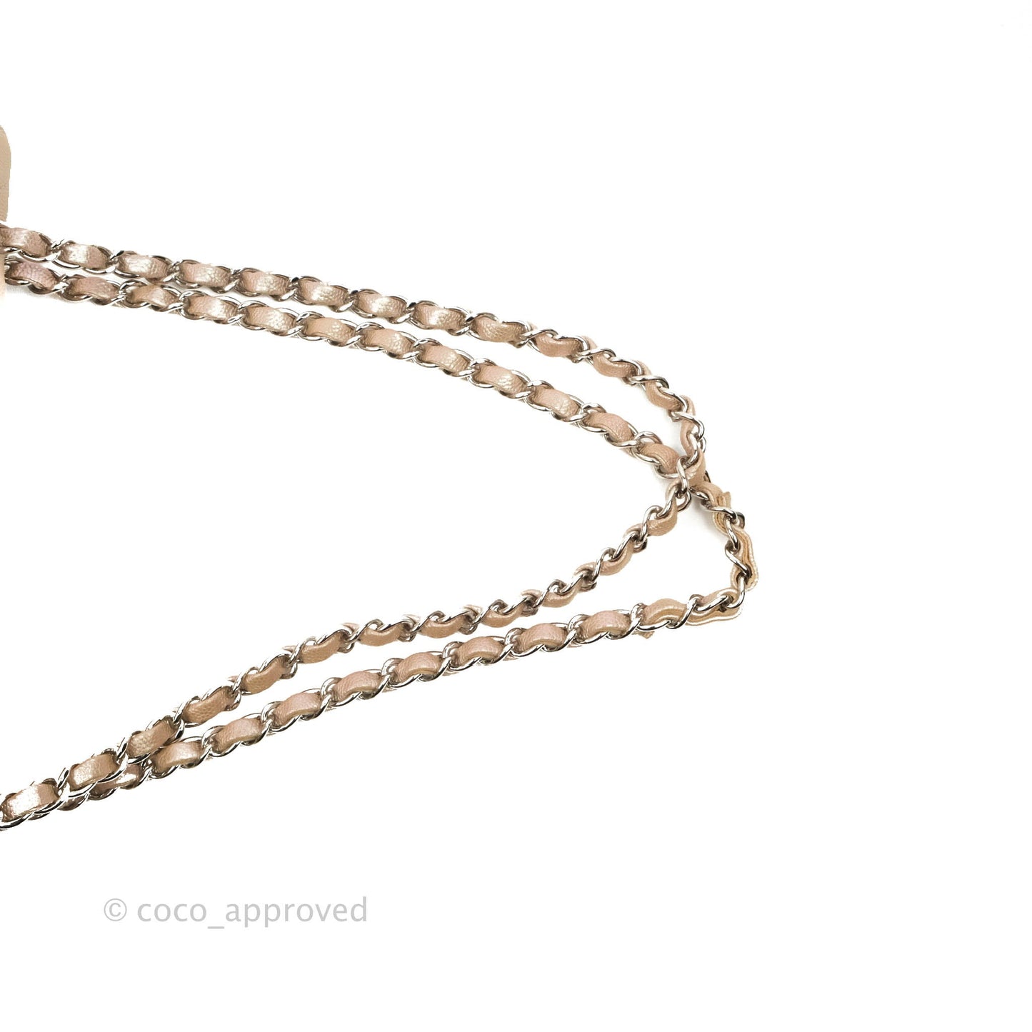Chanel Classic M/L Medium Double Flap Iridescent Rose Gold Pink Caviar Silver Hardware 17B