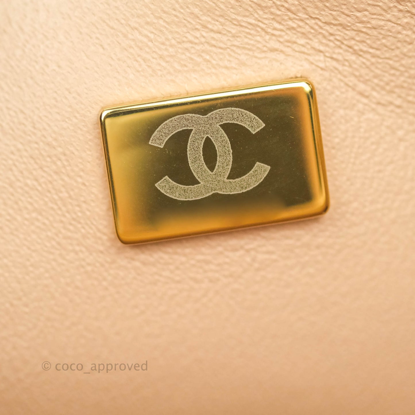 Chanel Quilted Mini Rectangular Flap Beige Lambskin Gold Hardware