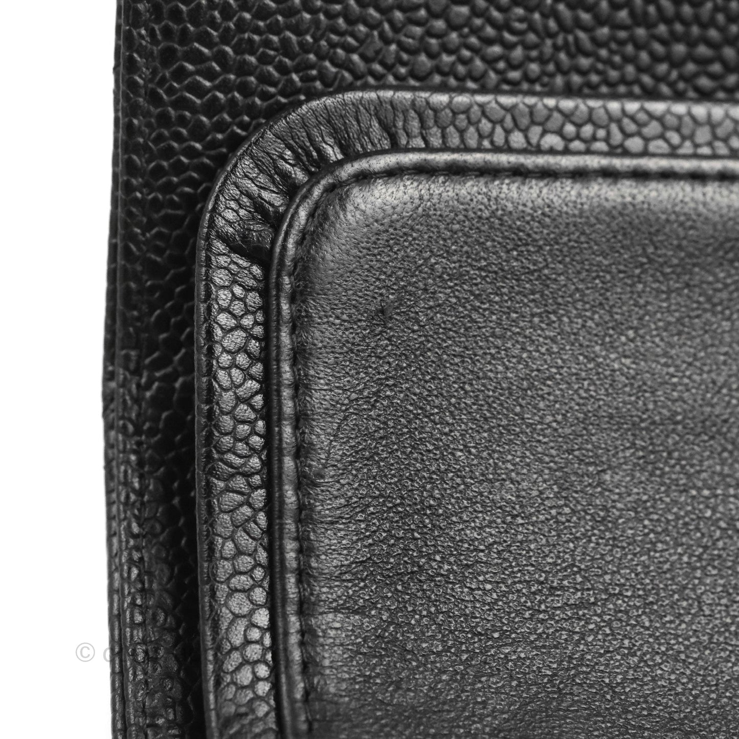 Chanel Classic M/L Medium Flap Quilted Black Caviar 24K Gold Hardware