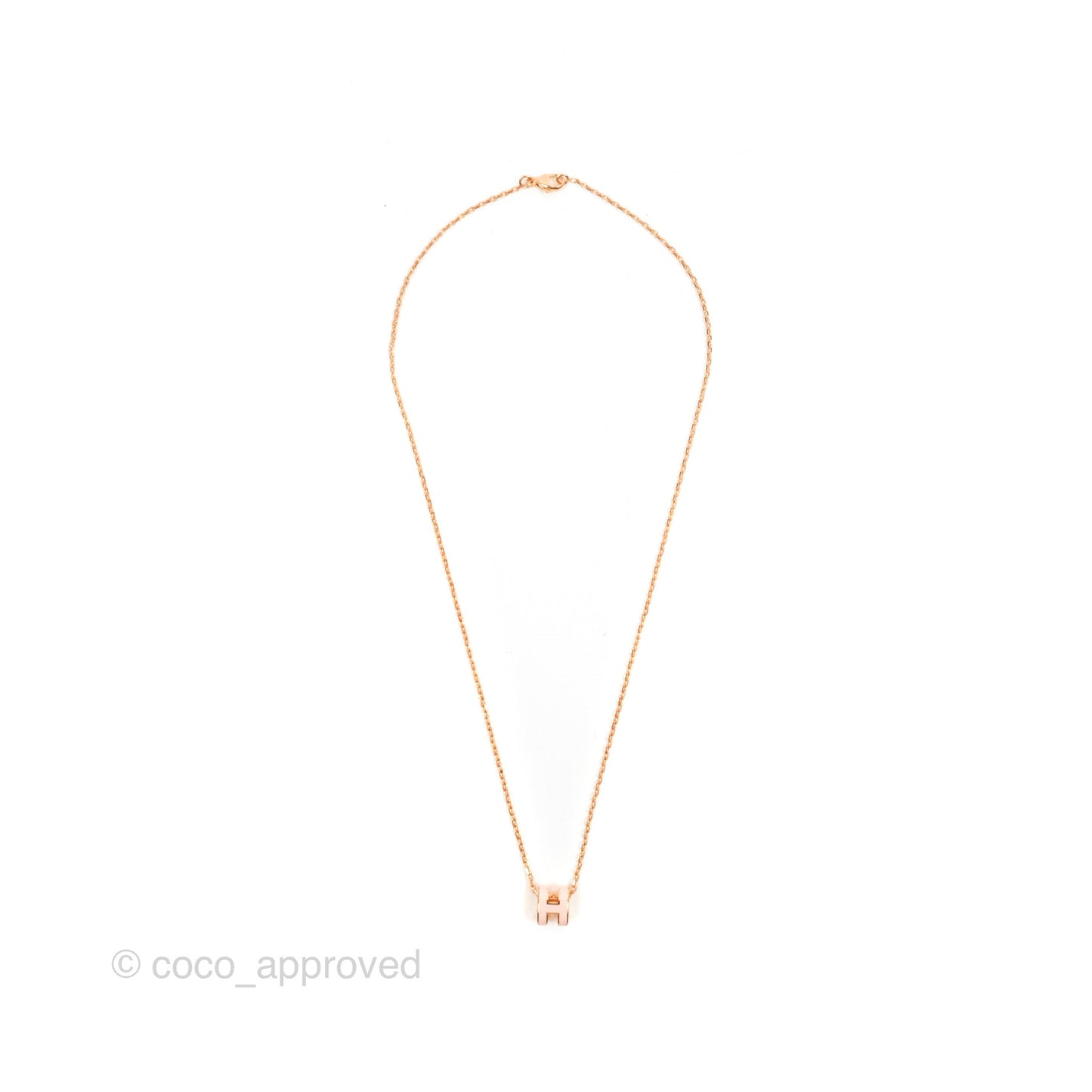 Hermès Mini Pop H Rose Dragee Pendant Necklace Rose Gold Hardware