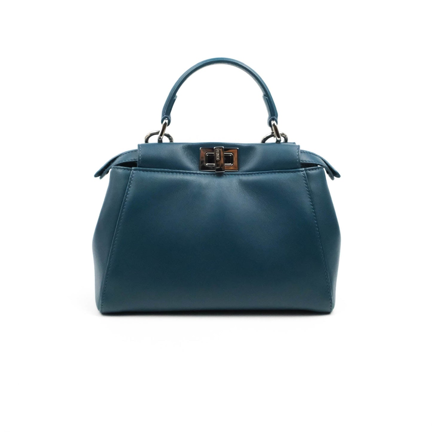 Fendi Nappa Mini Peekaboo Bag Peacock Blue