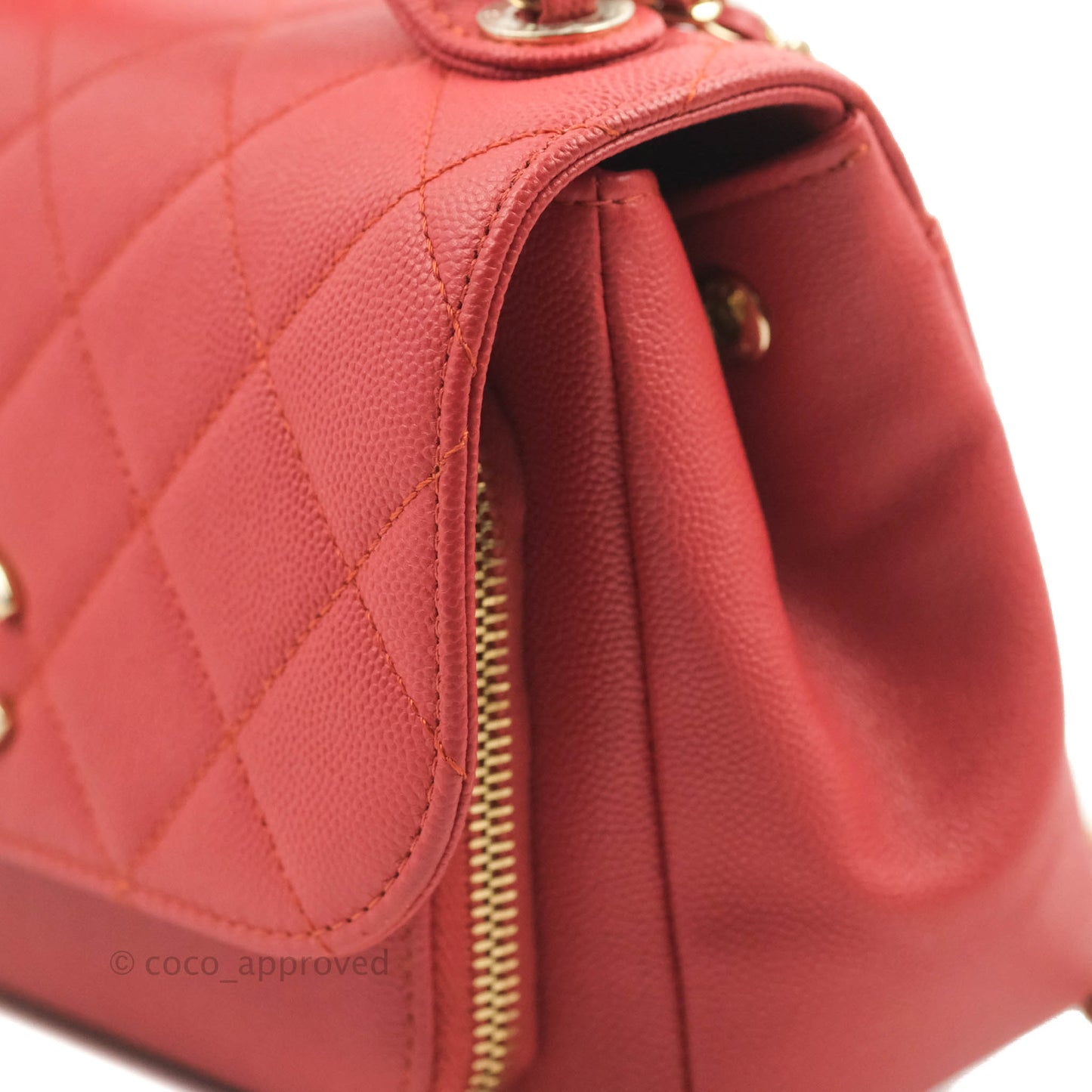 Chanel Quilted Small Business Affinity Flap Red Caviar Gold Hardware