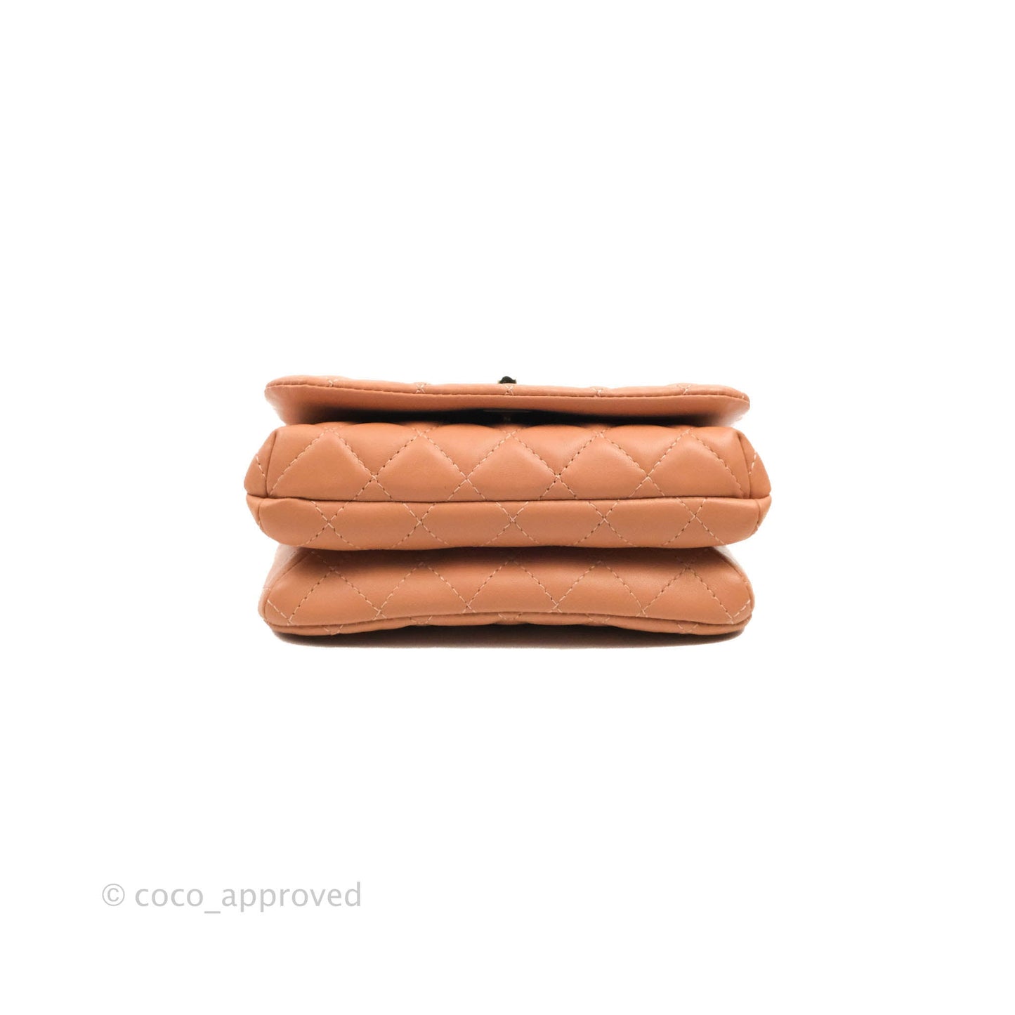 Chanel Quilted Knock On Wood Top Handle Bag Beige Pink Lambskin Gold Hardware