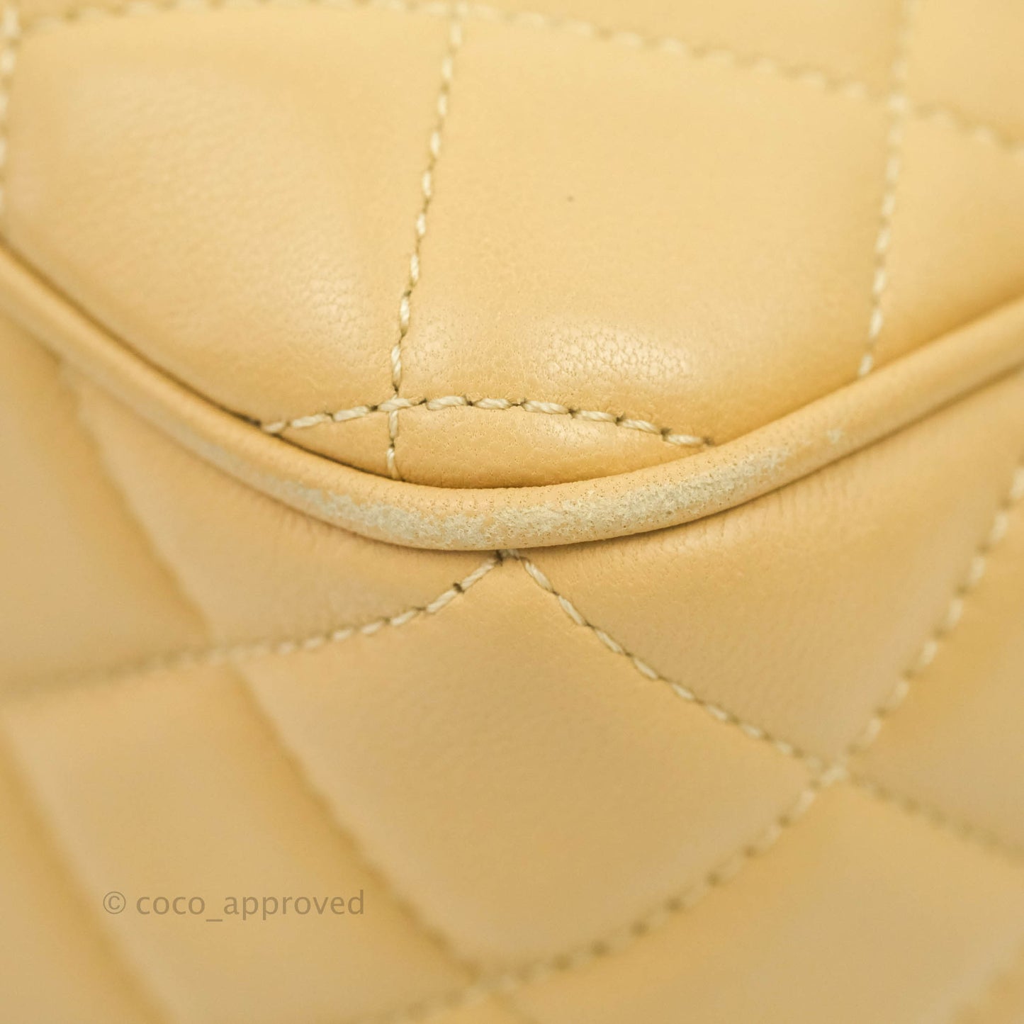 Chanel Calfskin Coco Vintage Camera Case Beige Gold Hardware
