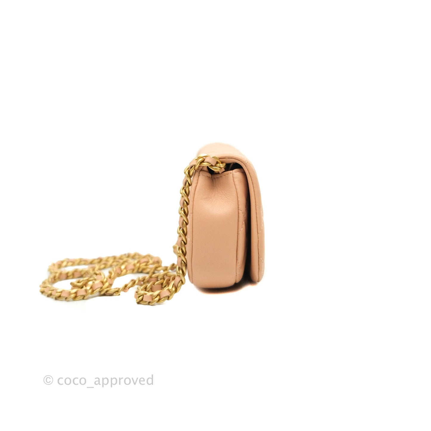 Chanel Clutch with Chain Beige Calfskin Aged Gold Hardware 21B