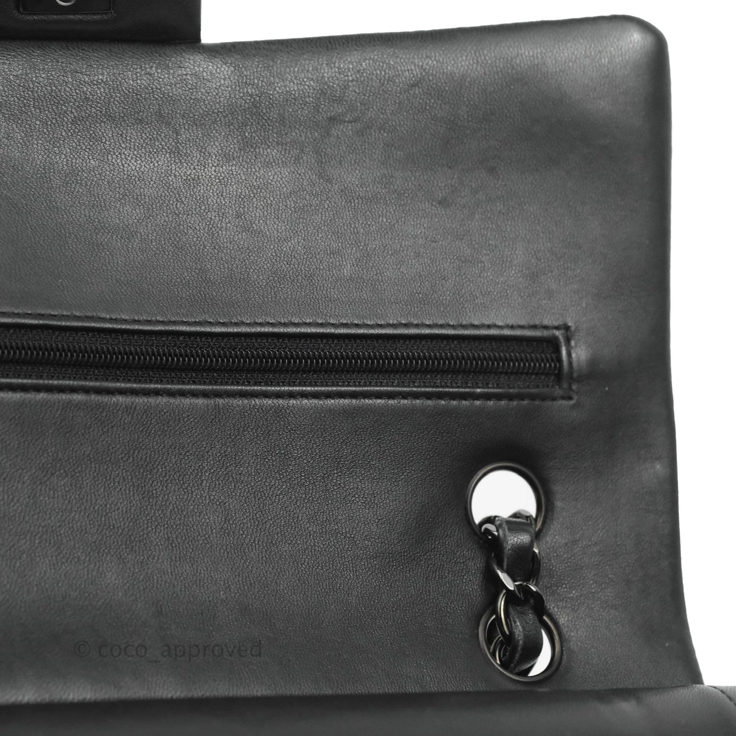 Chanel Classic Quilted M/L Medium Double Flap So Black Lambskin