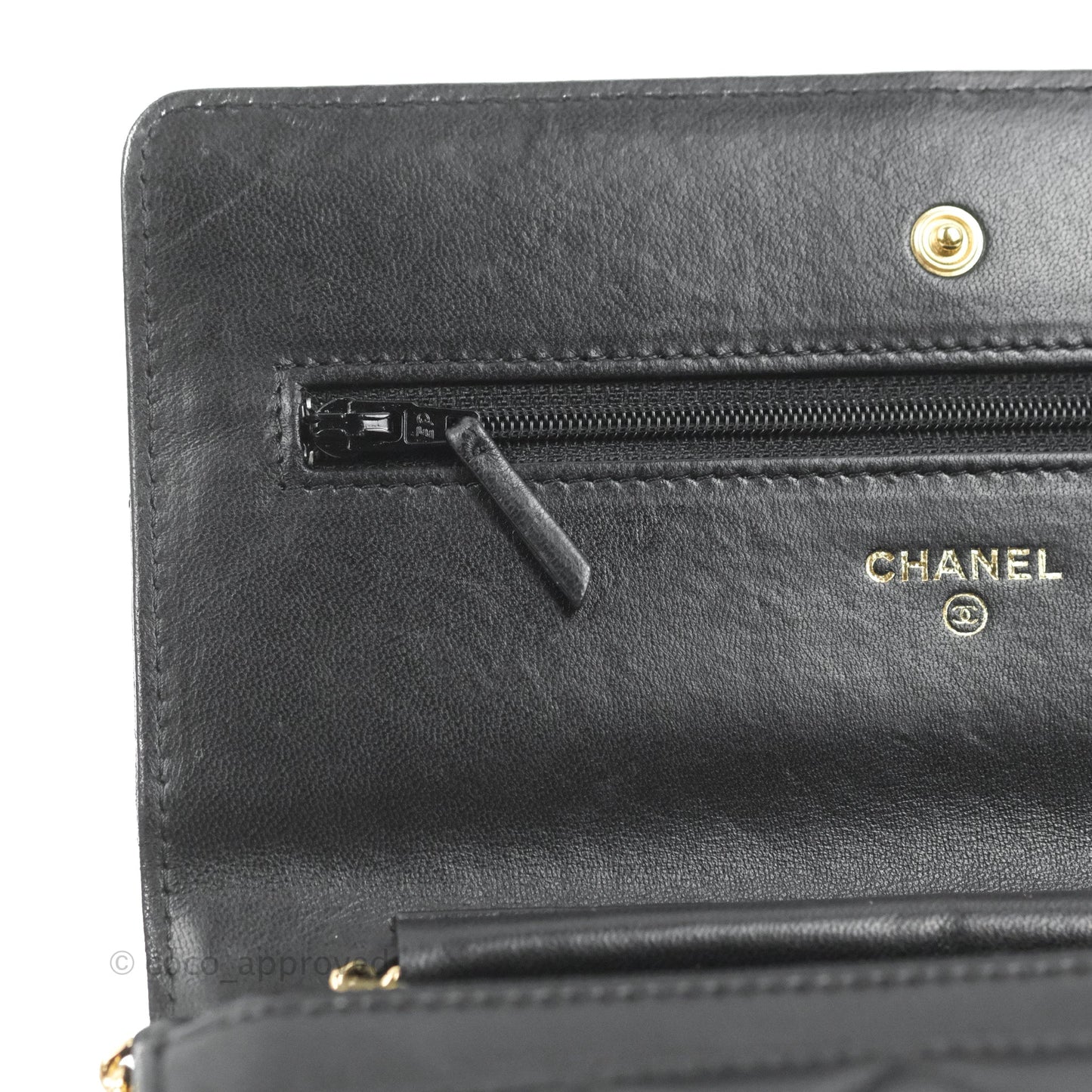 Chanel Quilted Classic Wallet on Chain WOC Black Lambskin Gold Hardware