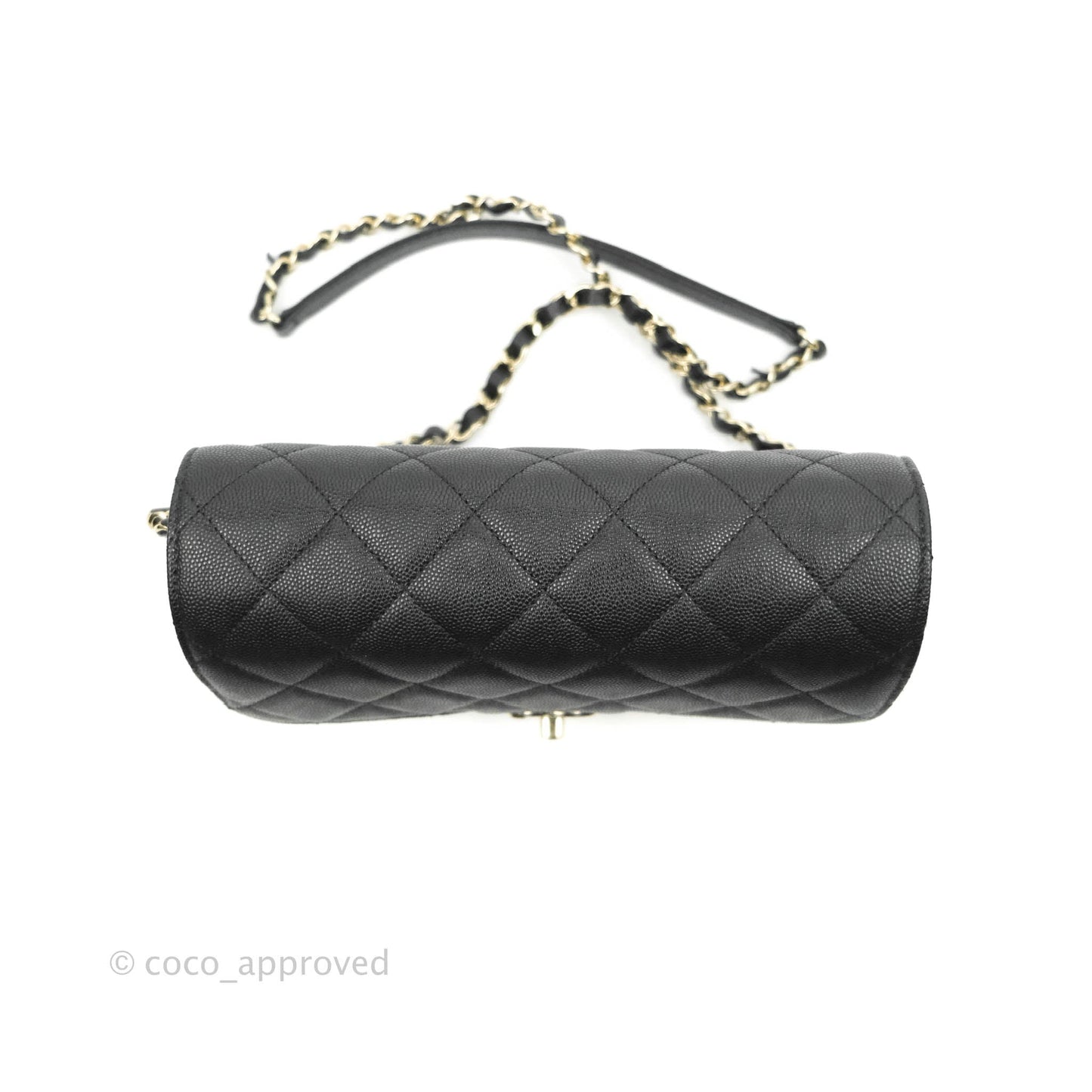 Chanel Quilted Like The Wallet Medium Flap Black Caviar Gold Hardware 22C