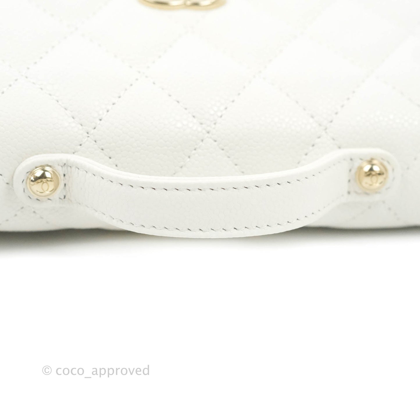 Chanel Business Affinity Clutch With Chain White Caviar Gold Hardware