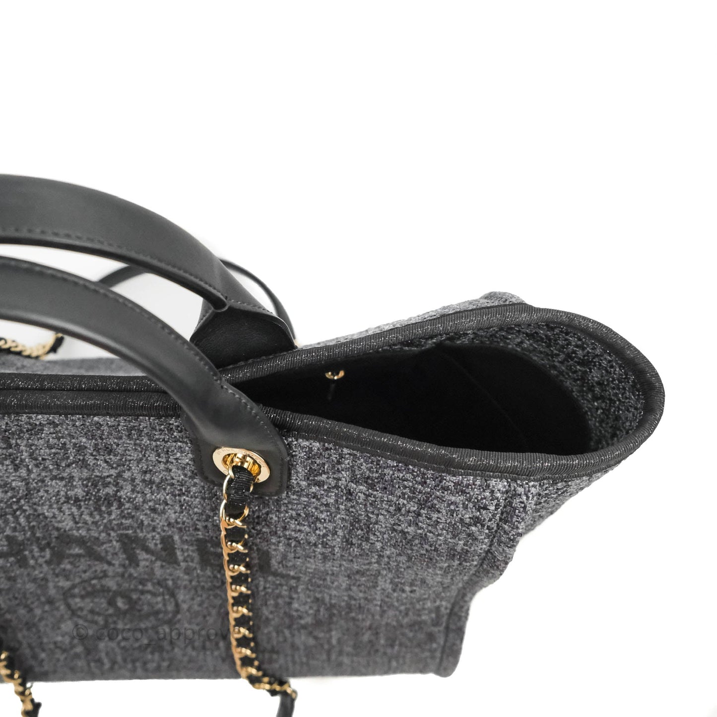 Chanel Canvas Deauville Large Tote Charcoal Grey