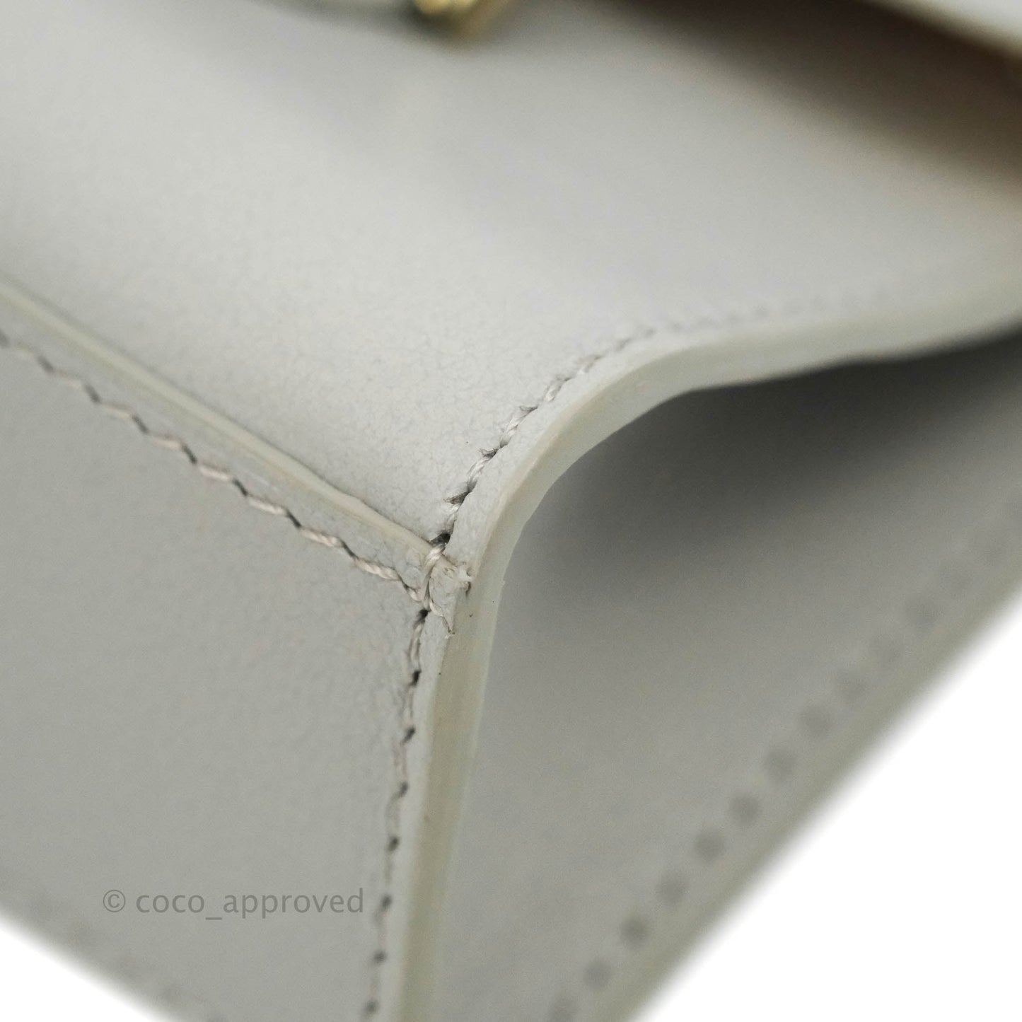 Delvaux Mini Brillant Bag Charm Light Grey Calfskin