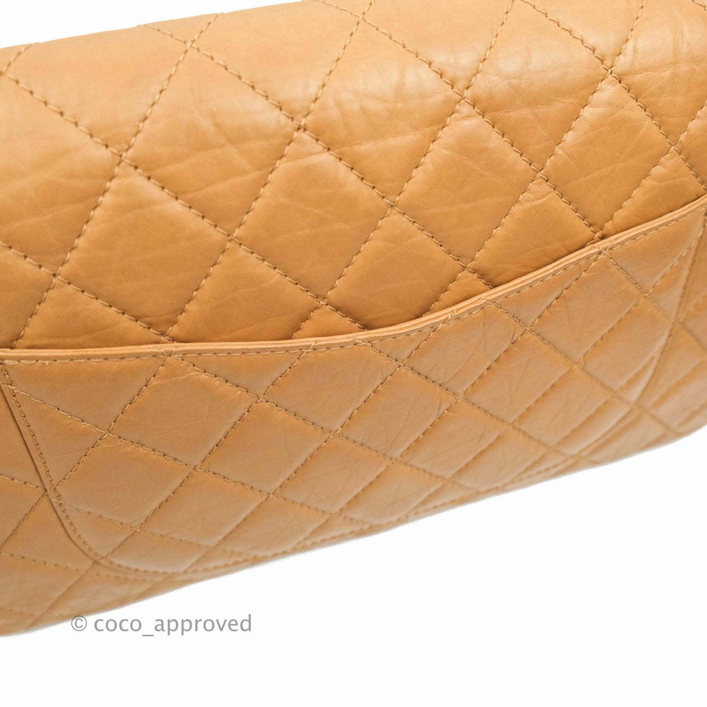 Chanel Quilted Reissue 227 Flap Beige Calfskin Aged Gold Hardware