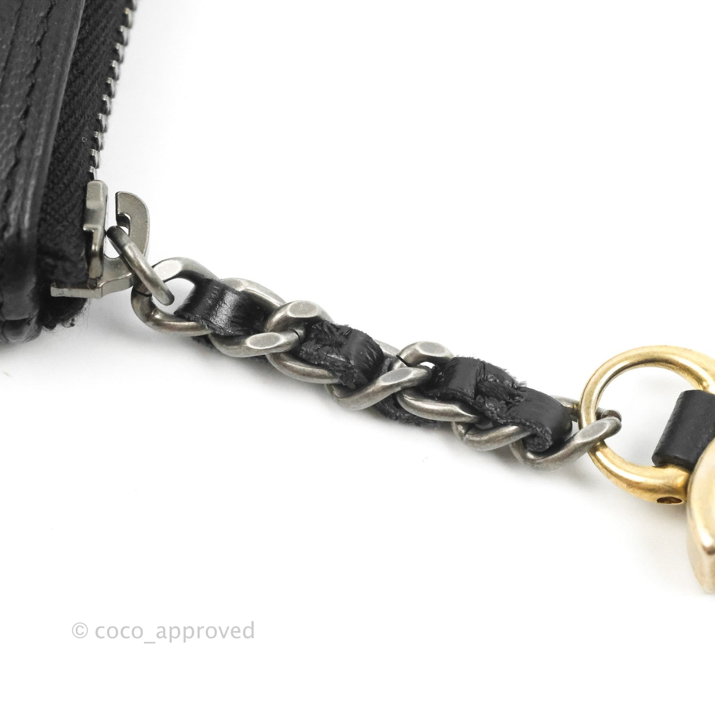 Chanel Gabrielle O Case Quilted Black Patent Goatskin