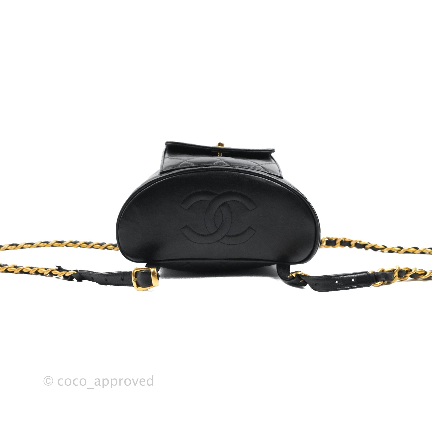 Chanel Vintage CC Duma Backpack Black Lambskin 24K Gold Hardware