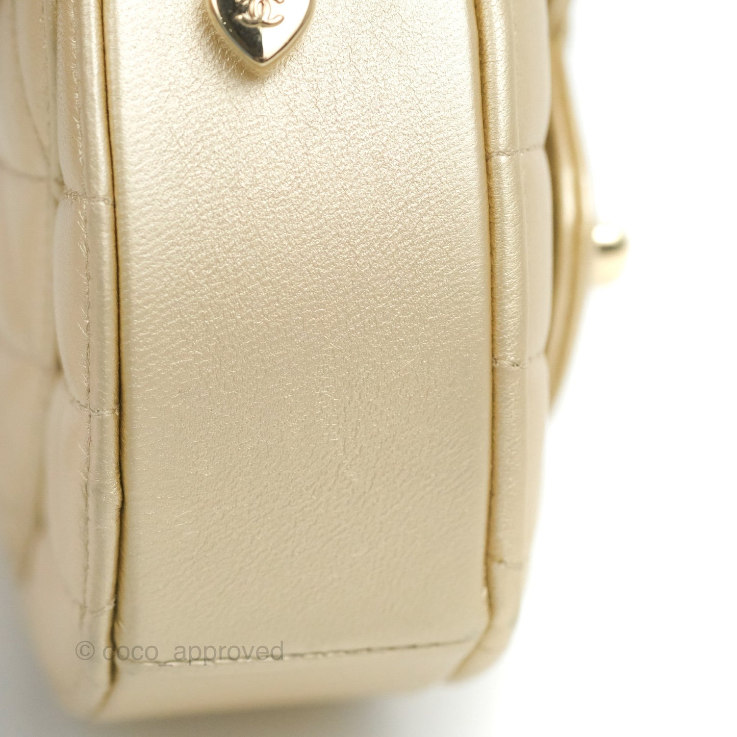 Chanel Small Heart Bag Gold Lambskin Gold Hardware 22S