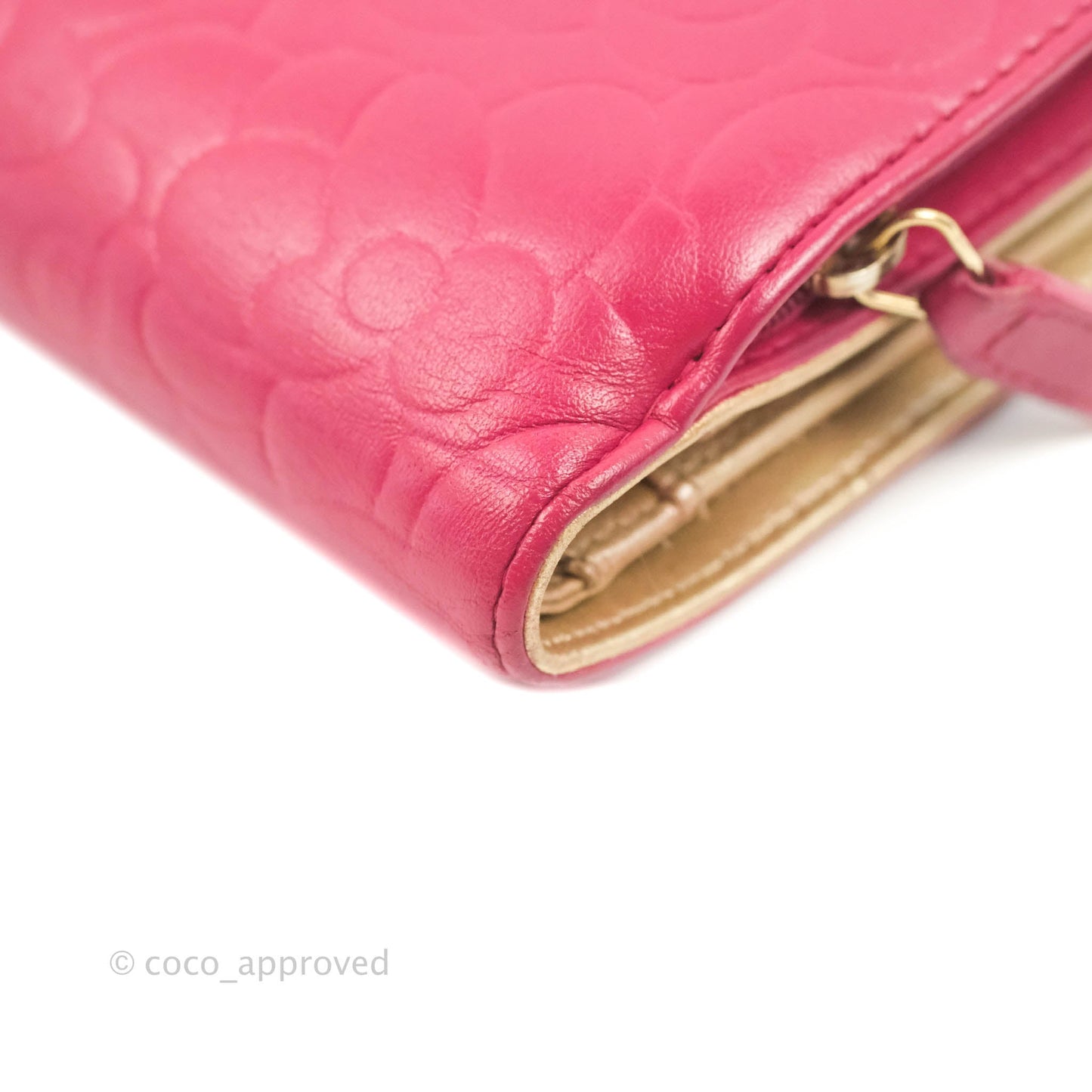 Chanel Wallet in Pink Camellia Embossed Lambskin