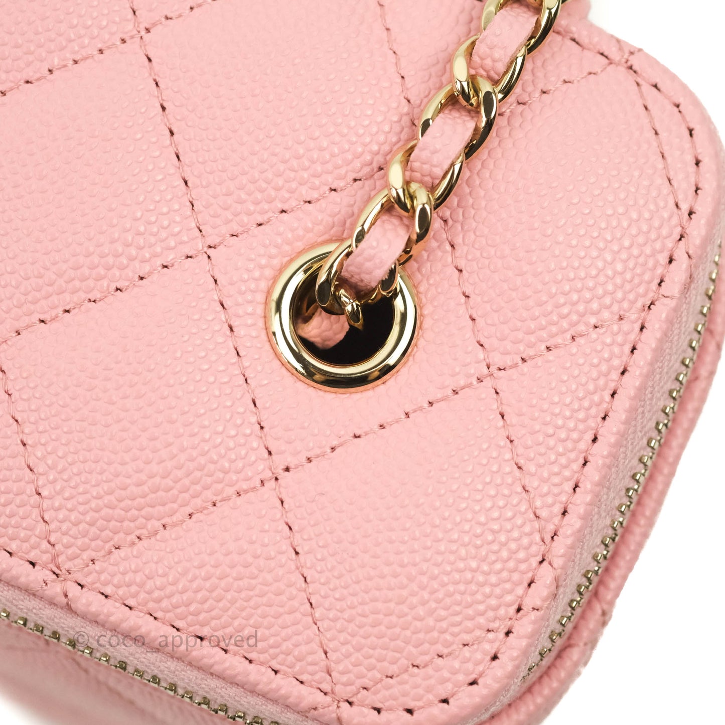 Chanel Classic Vanity with Chain Pink Caviar Gold Hardware