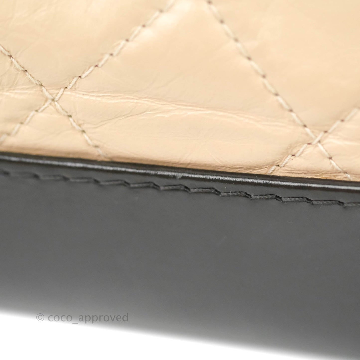 Chanel Small Gabrielle Backpack Beige Black Aged Calfskin