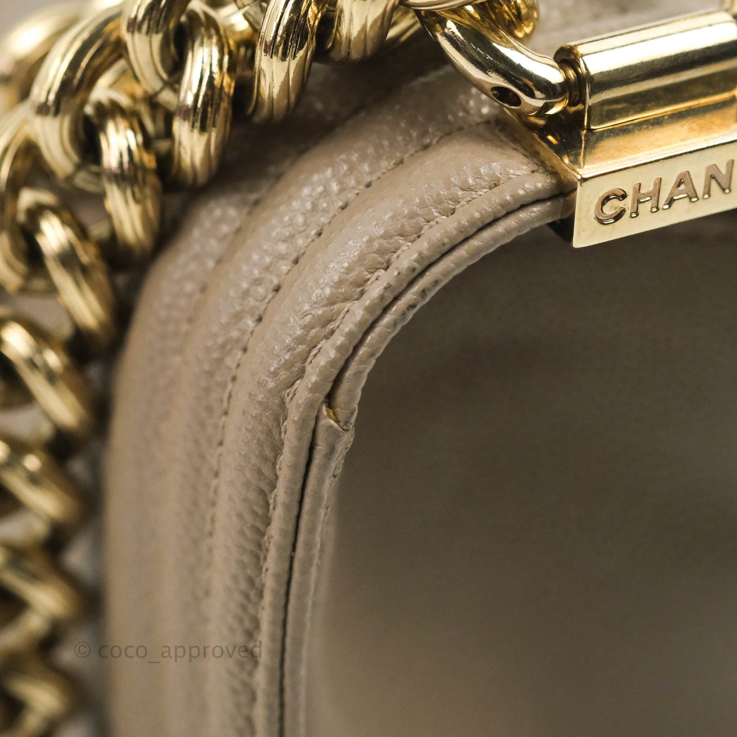Chanel Quilted Medium Boy Grey Caviar Gold Hardware