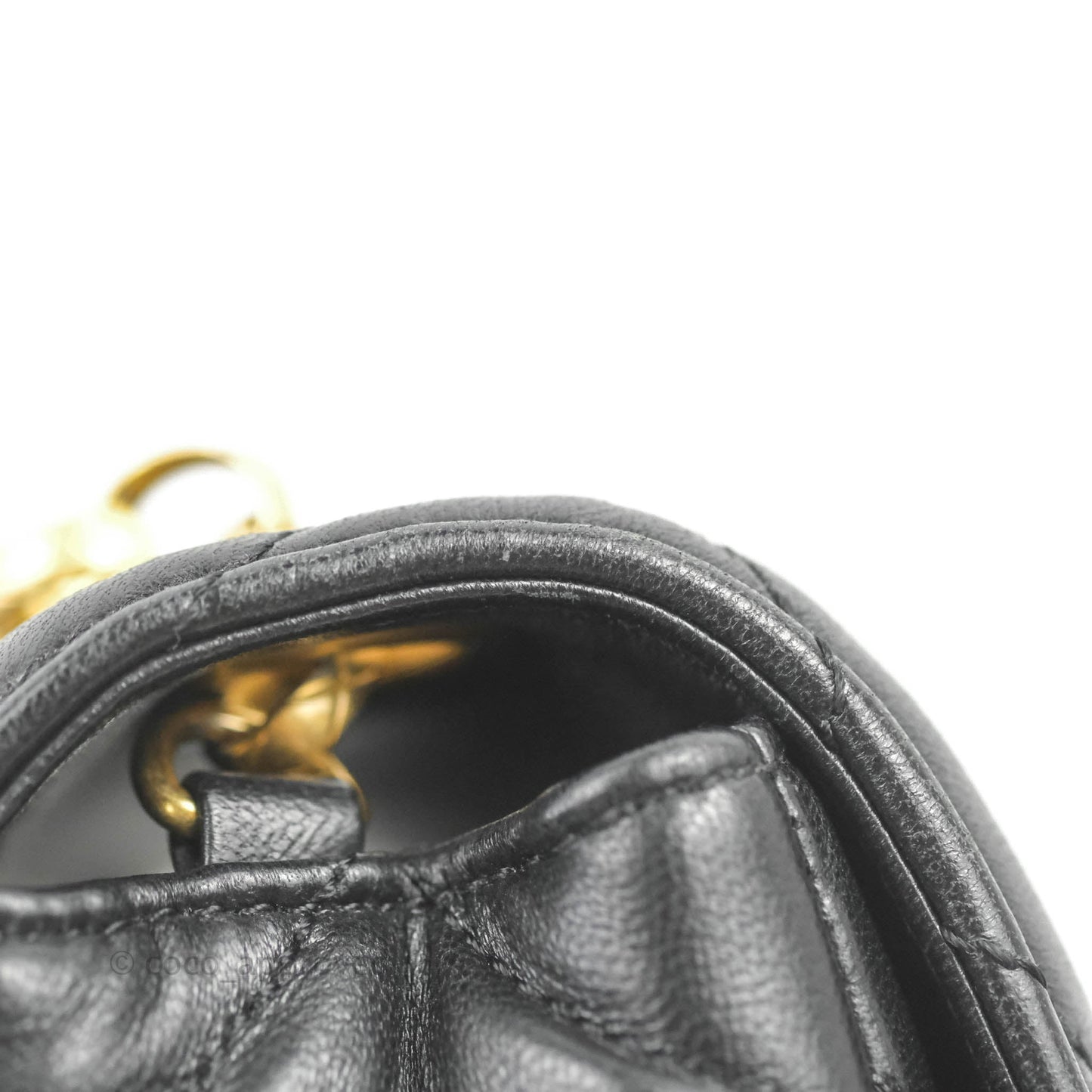 Chanel Quilted Square Flap Bijoux Chain Strap Black Aged Gold Hardware