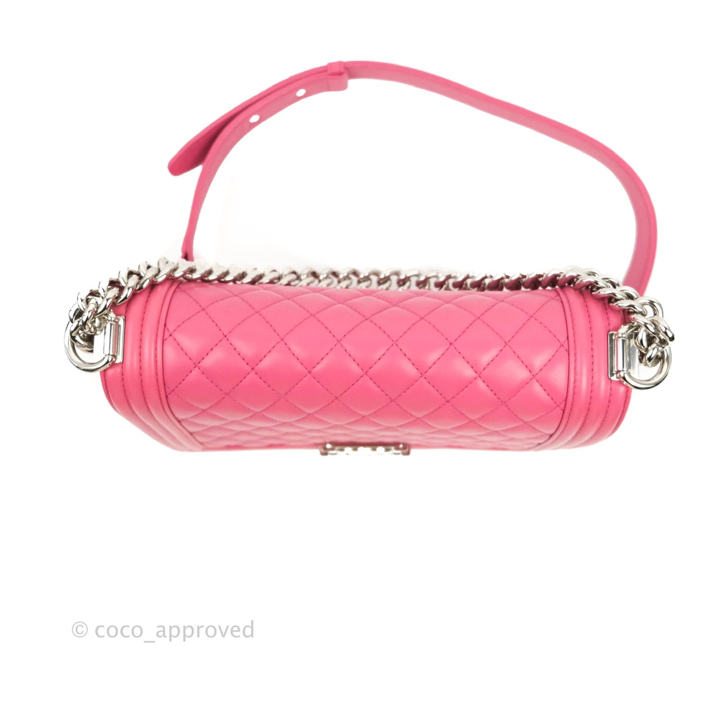 Chanel Quilted Medium Boy Dark Pink Calfskin Silver Hardware