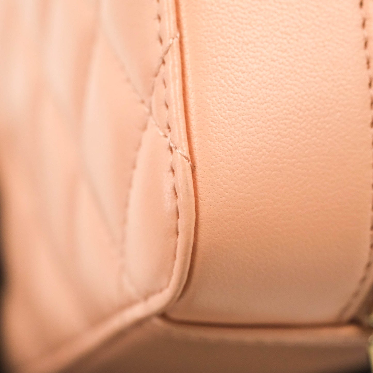 Chanel Mini Pearl Crush Quilted Camera Case Beige Pink Lambskin Aged Gold Hardware