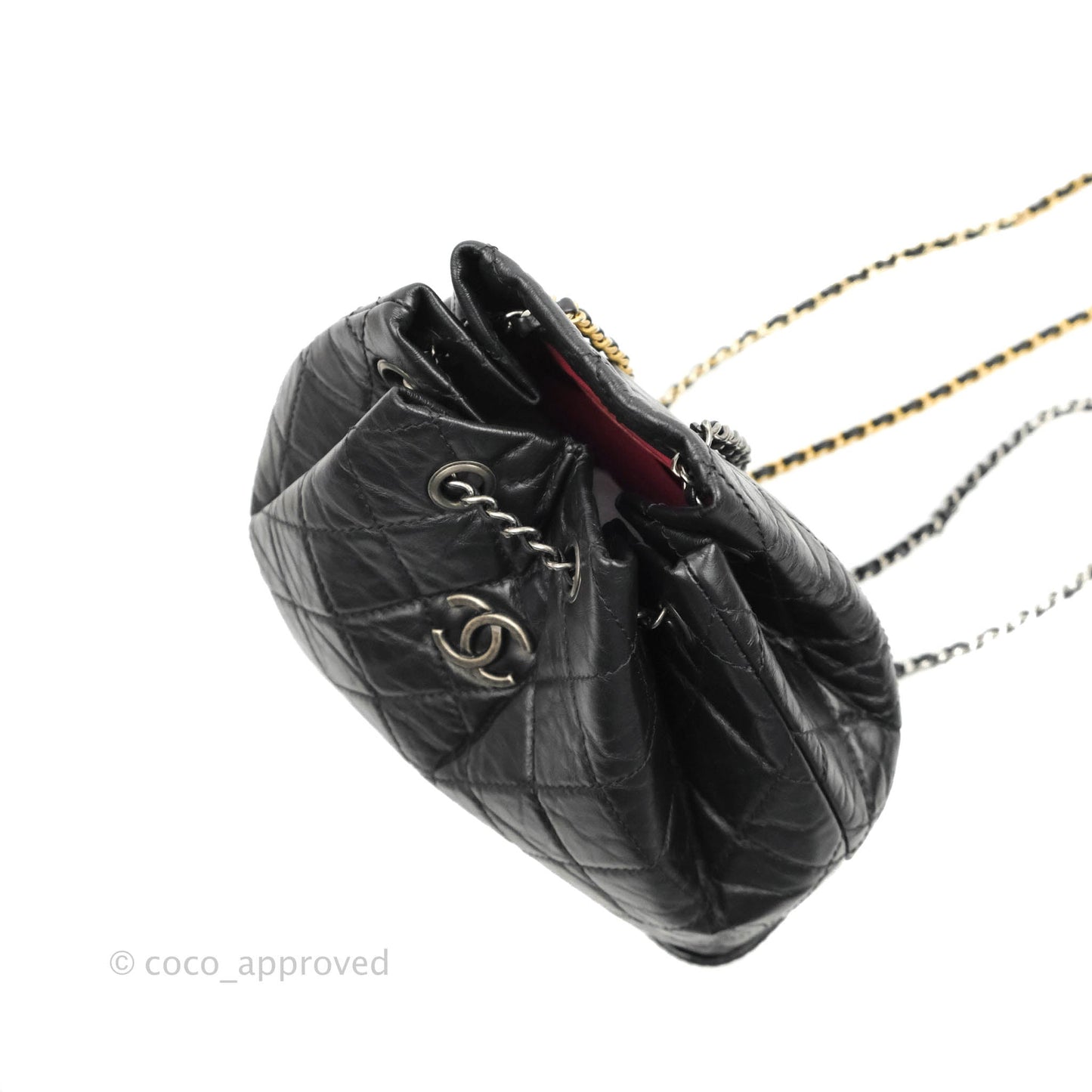Chanel Small Gabrielle Backpack Black Aged Calfskin