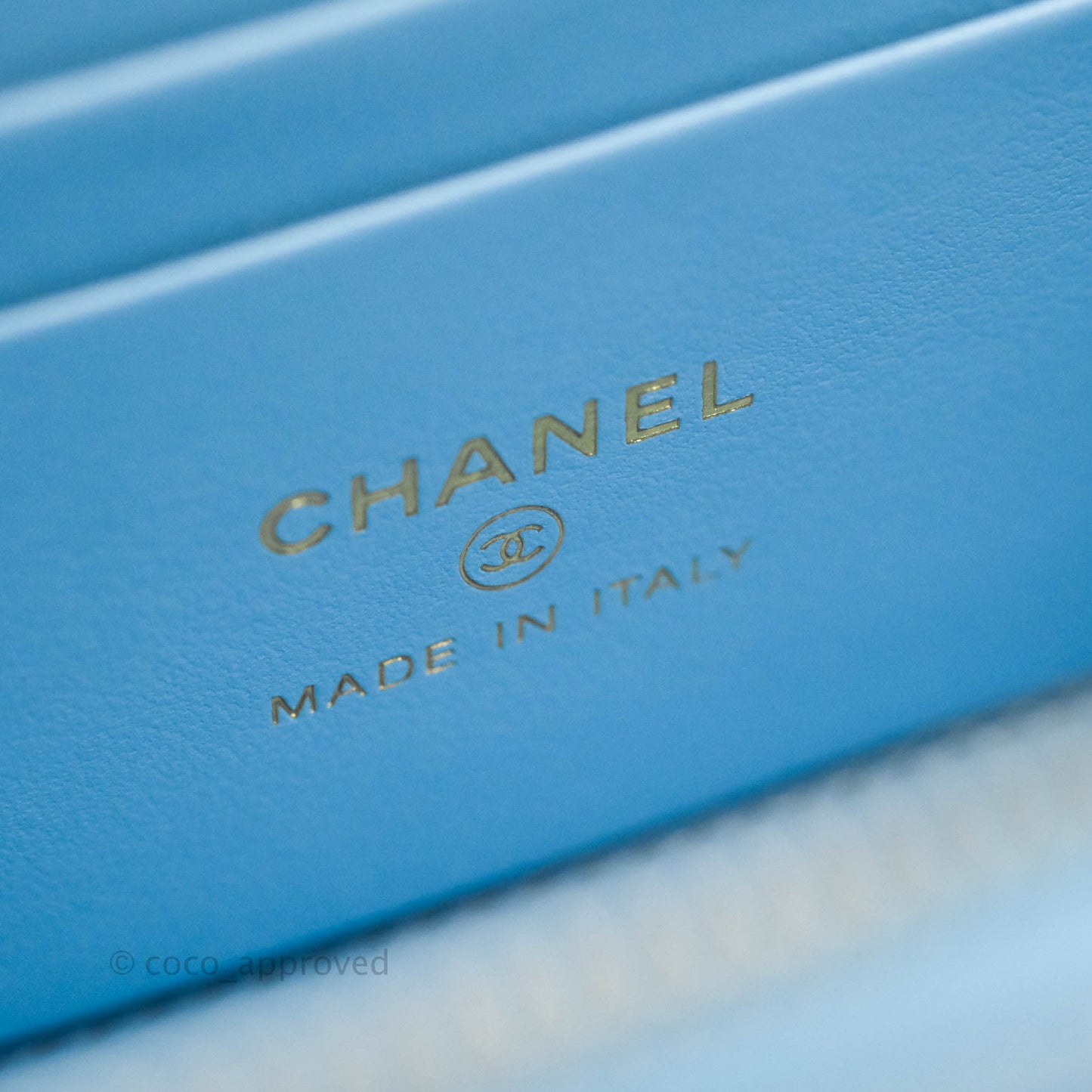Chanel Vanity with Chain Blue Caviar Gold Hardware 22S