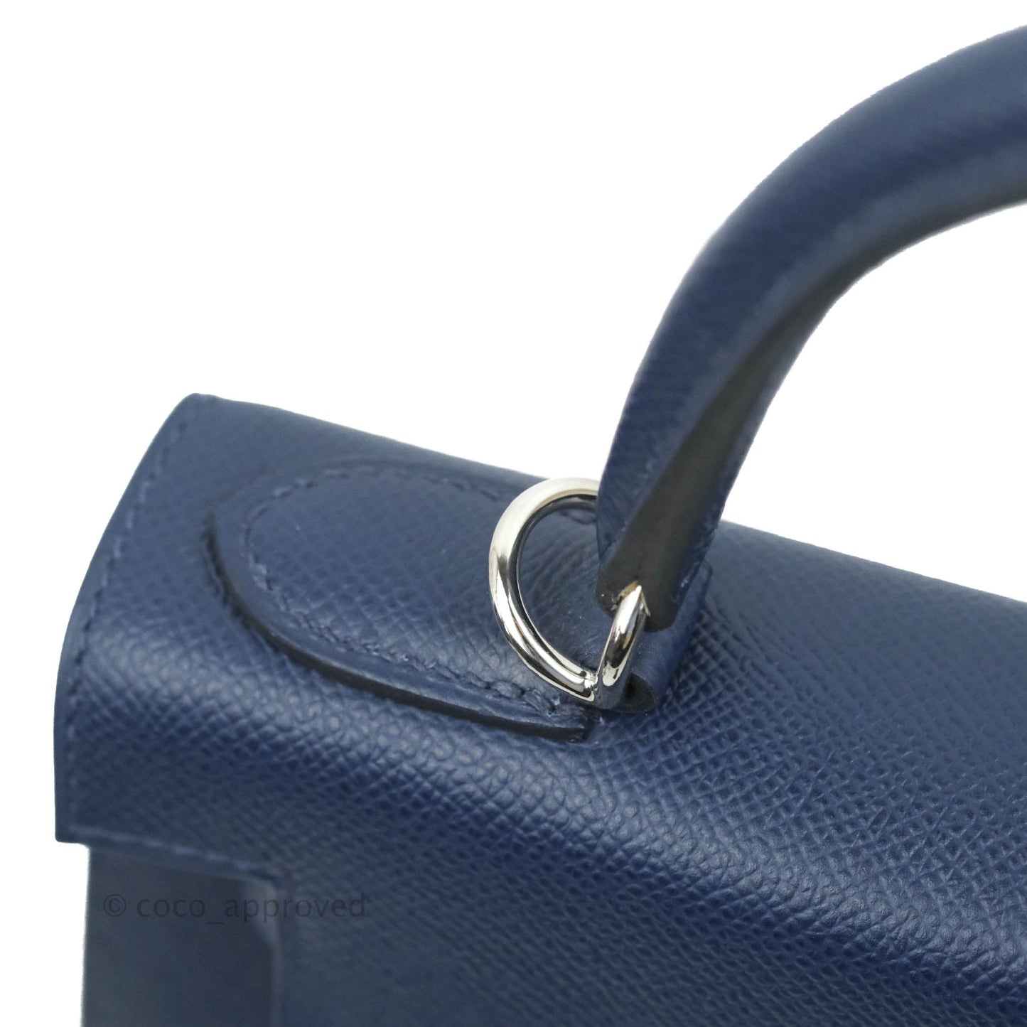 Hermès Kelly 28 Blue Epsom Palladium Hardware "Letter" Collection Limited Edition