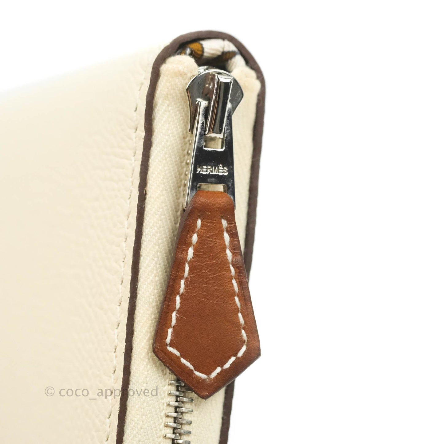 Hermès Silk In Compact Wallet Nata Epsom with La Patisserie Francaise Print