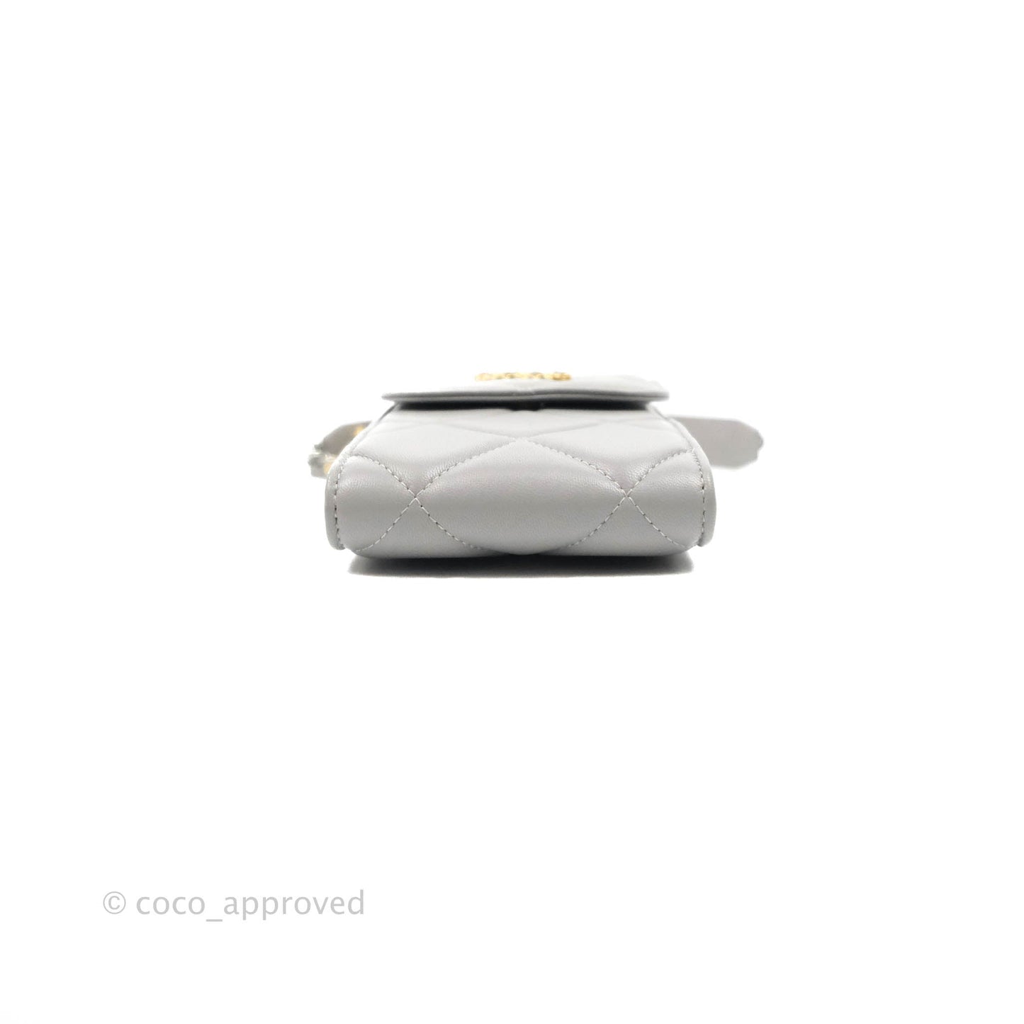 Chanel 19 Phone Holder Grey Mixed Hardware