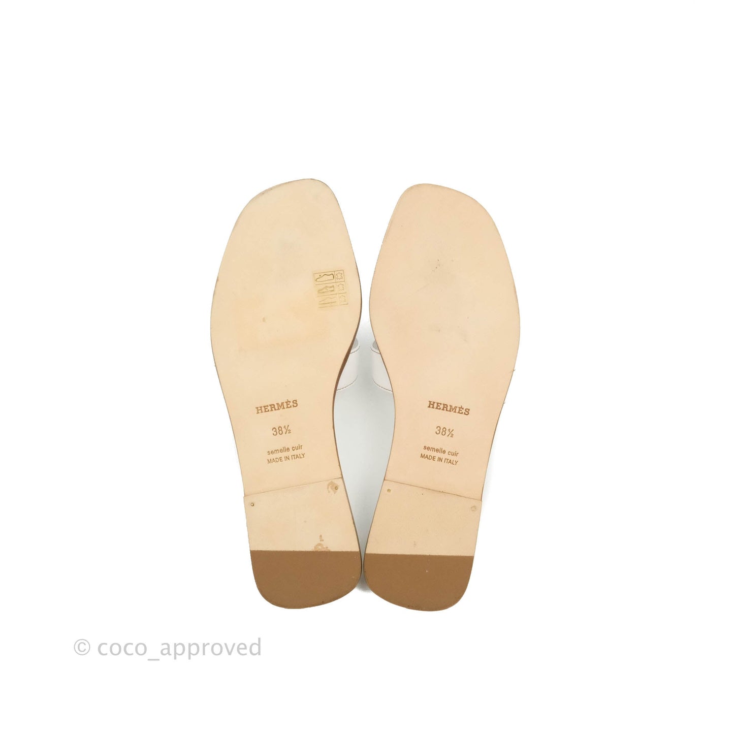 Hermès Oran Sandals in White Size 38.5