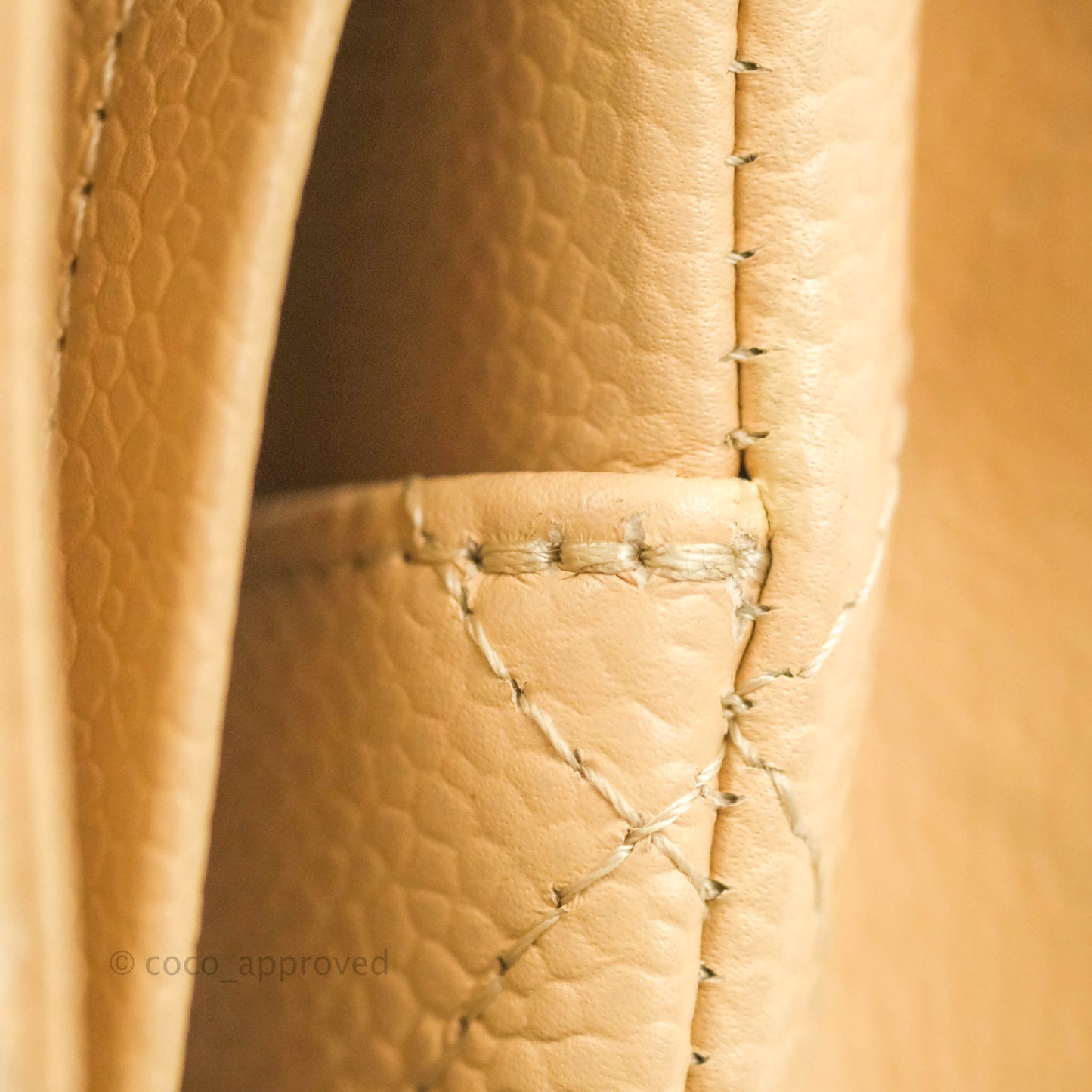 Chanel Classic M/L Medium Flap Quilted Beige Caviar Silver Hardware