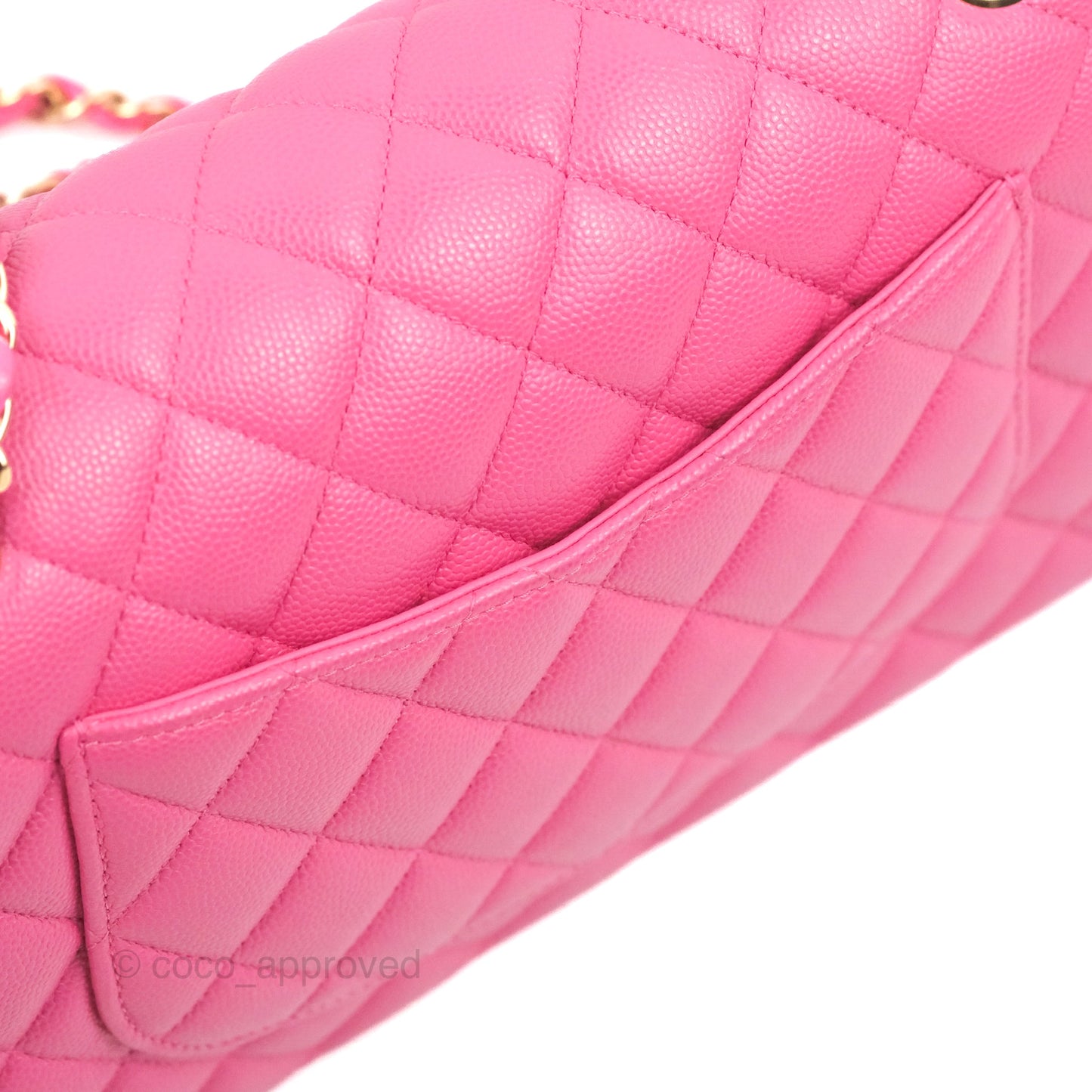 Chanel Classic Quilted M/L Medium Flap Pink Caviar Gold Hardware
