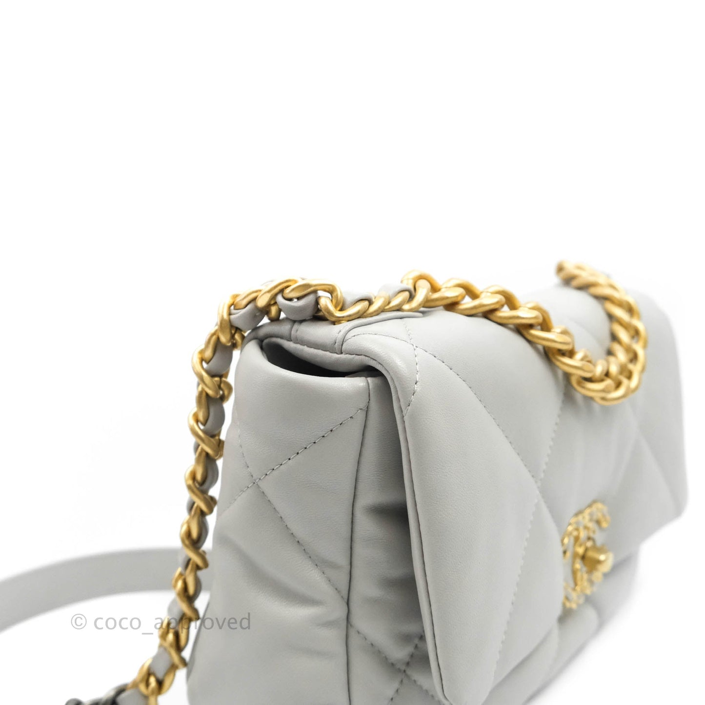 Chanel 19 Small Grey Lambskin Mixed Hardware