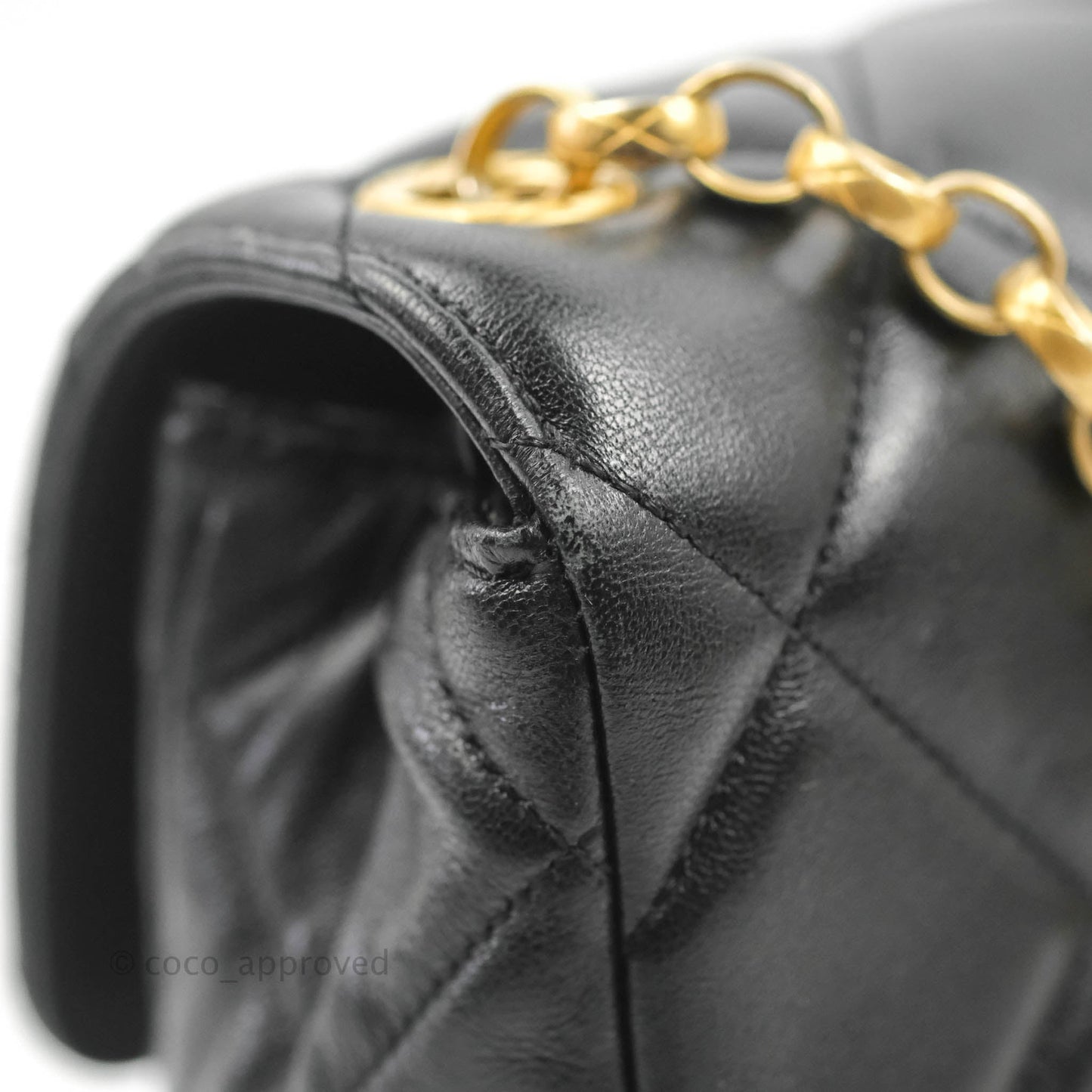 Chanel Quilted Square Flap Bijoux Chain Strap Black Aged Gold Hardware