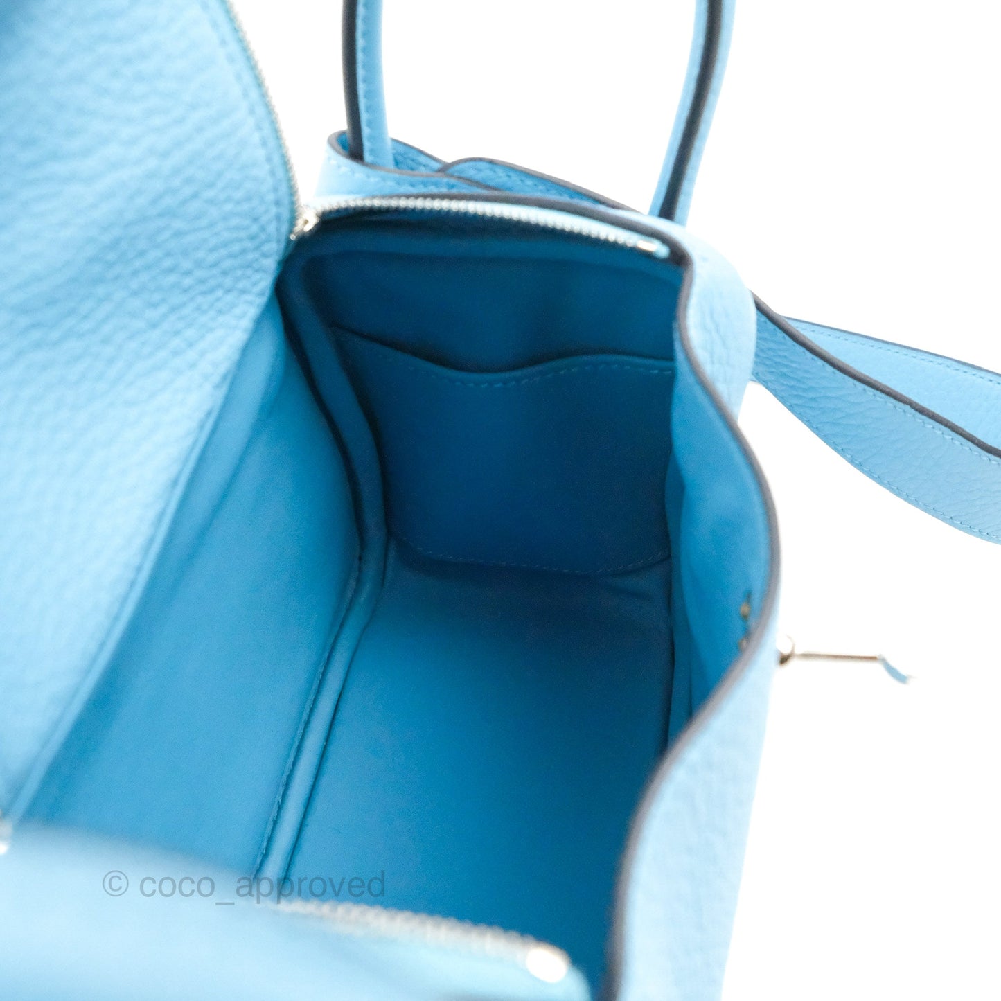 Hermès Mini Lindy 20 Bleu De Nord Clemence Palladium Hardware
