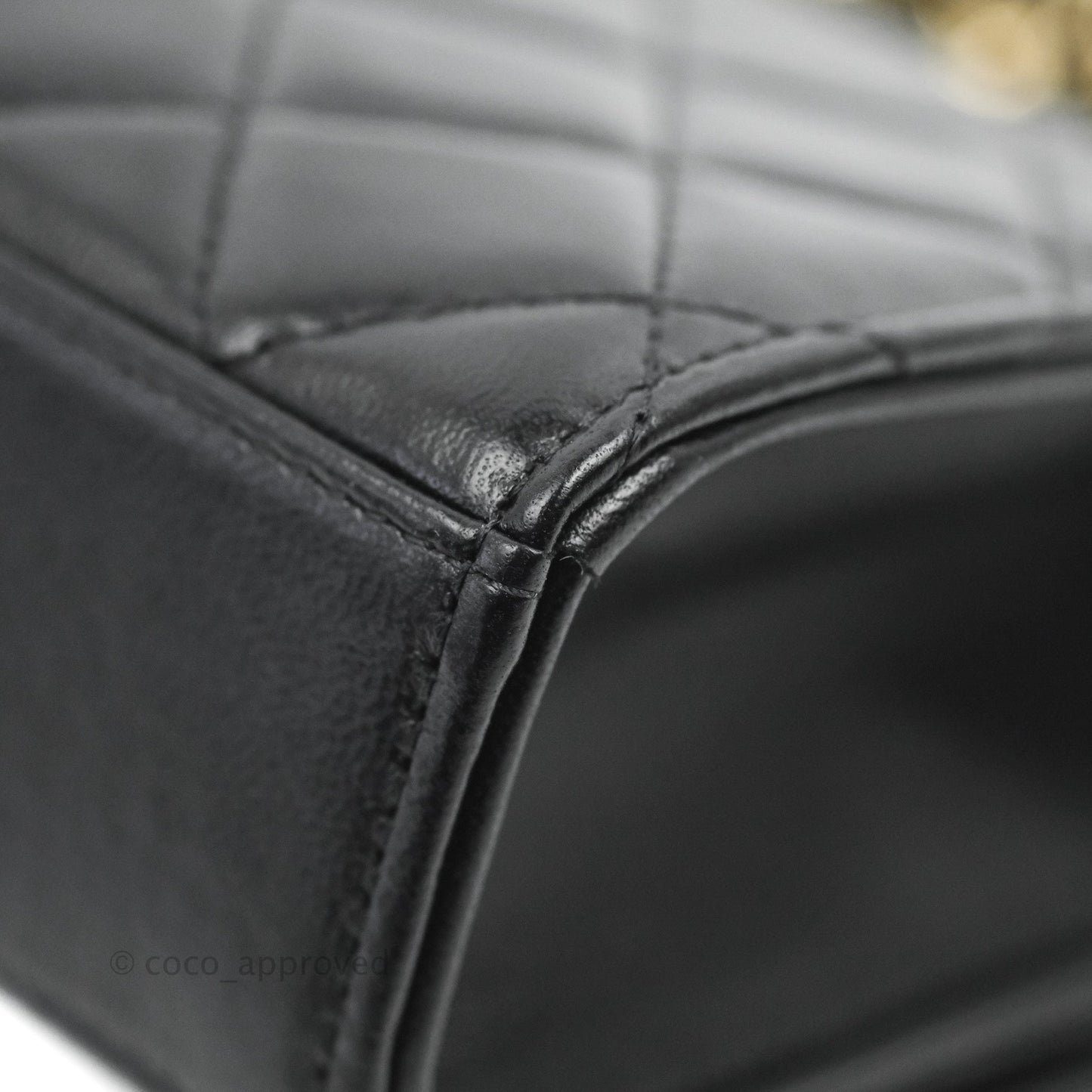 Chanel Mini Quilted Trendy CC Clutch With Chain Black Lambskin Gold Hardware