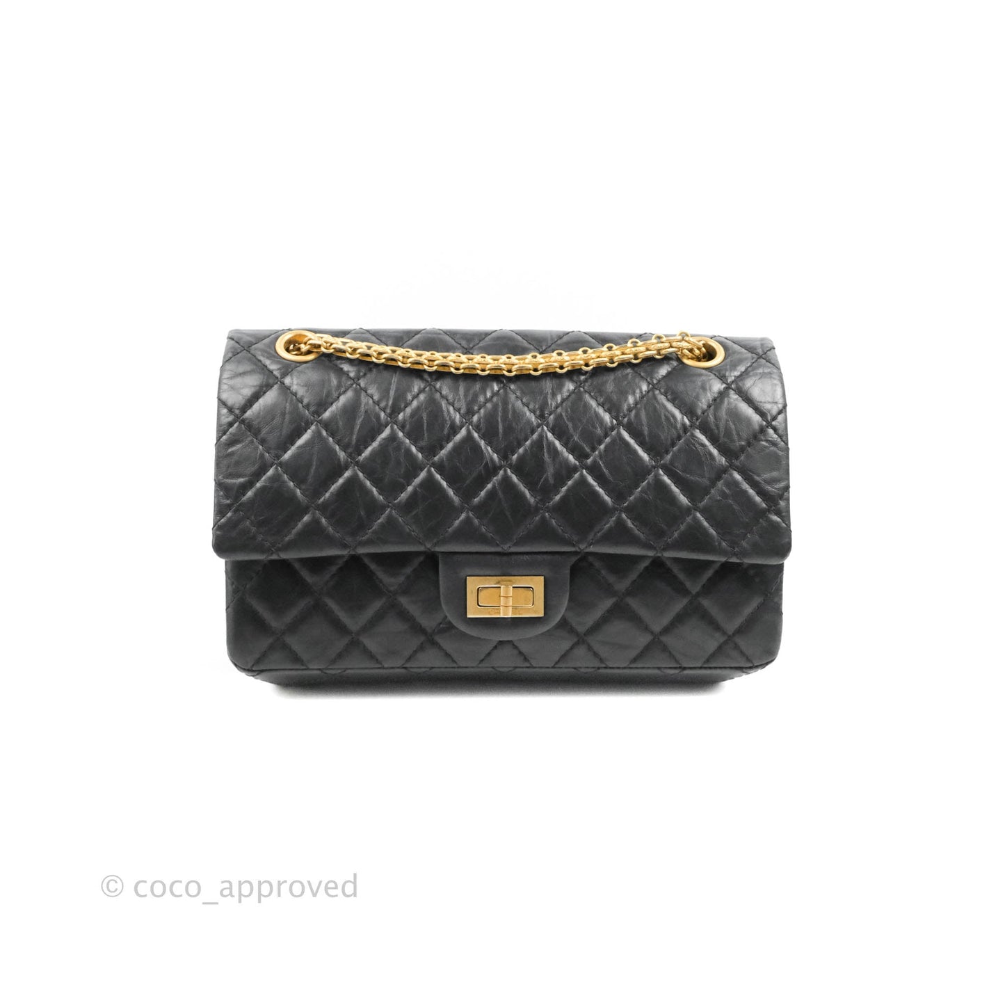 Chanel Reissue 225 Quilted Flap Black Aged Calfskin Aged Gold Hardware