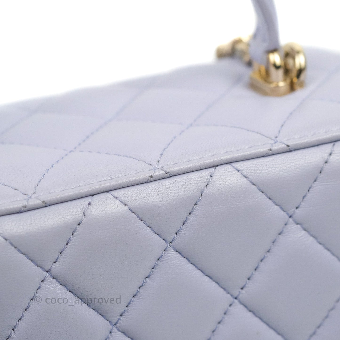 Chanel Vanity Rectangular Top Handle Lilac Lambskin Gold Hardware