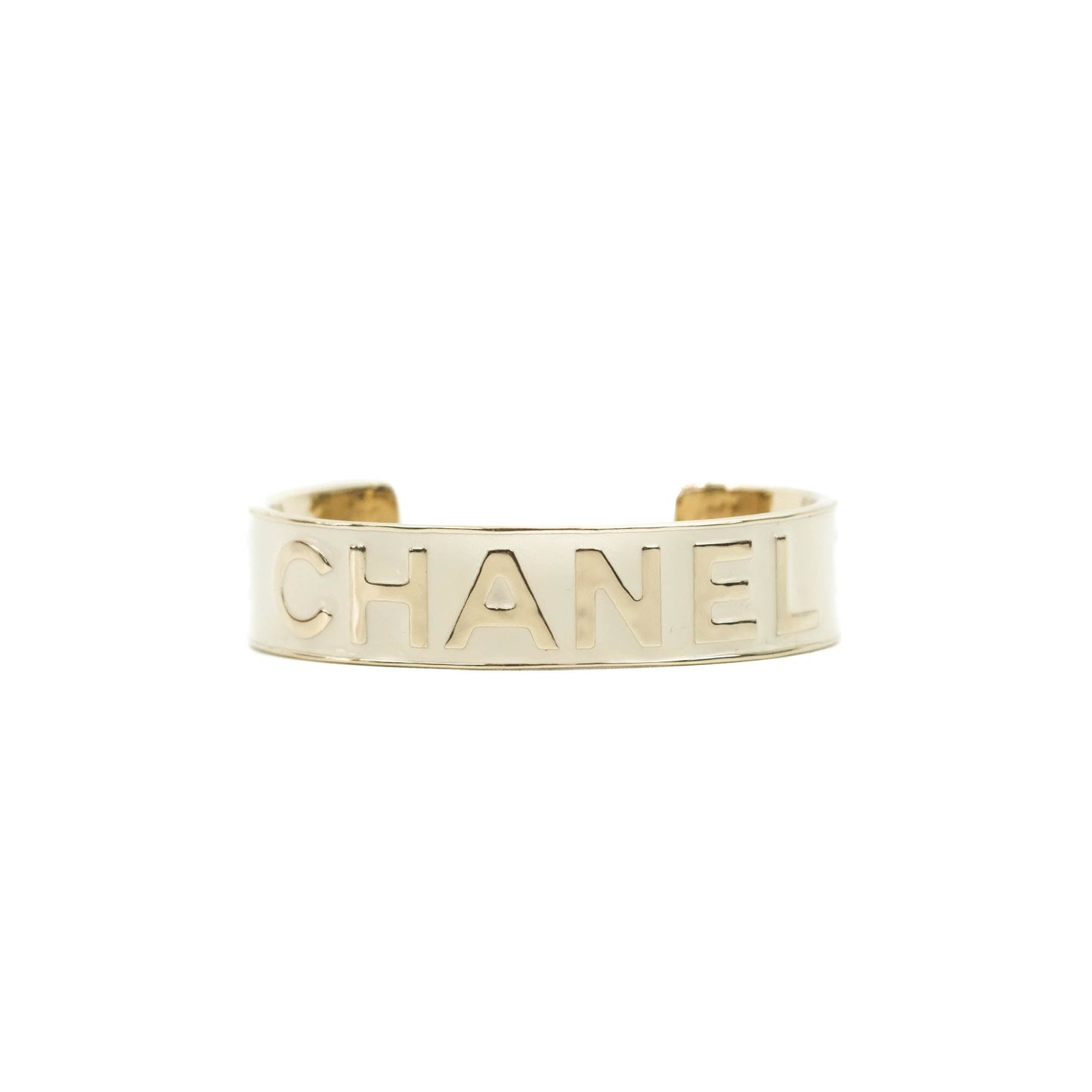 Chanel CC Logo Gold Tone Bracelet Size S 22S