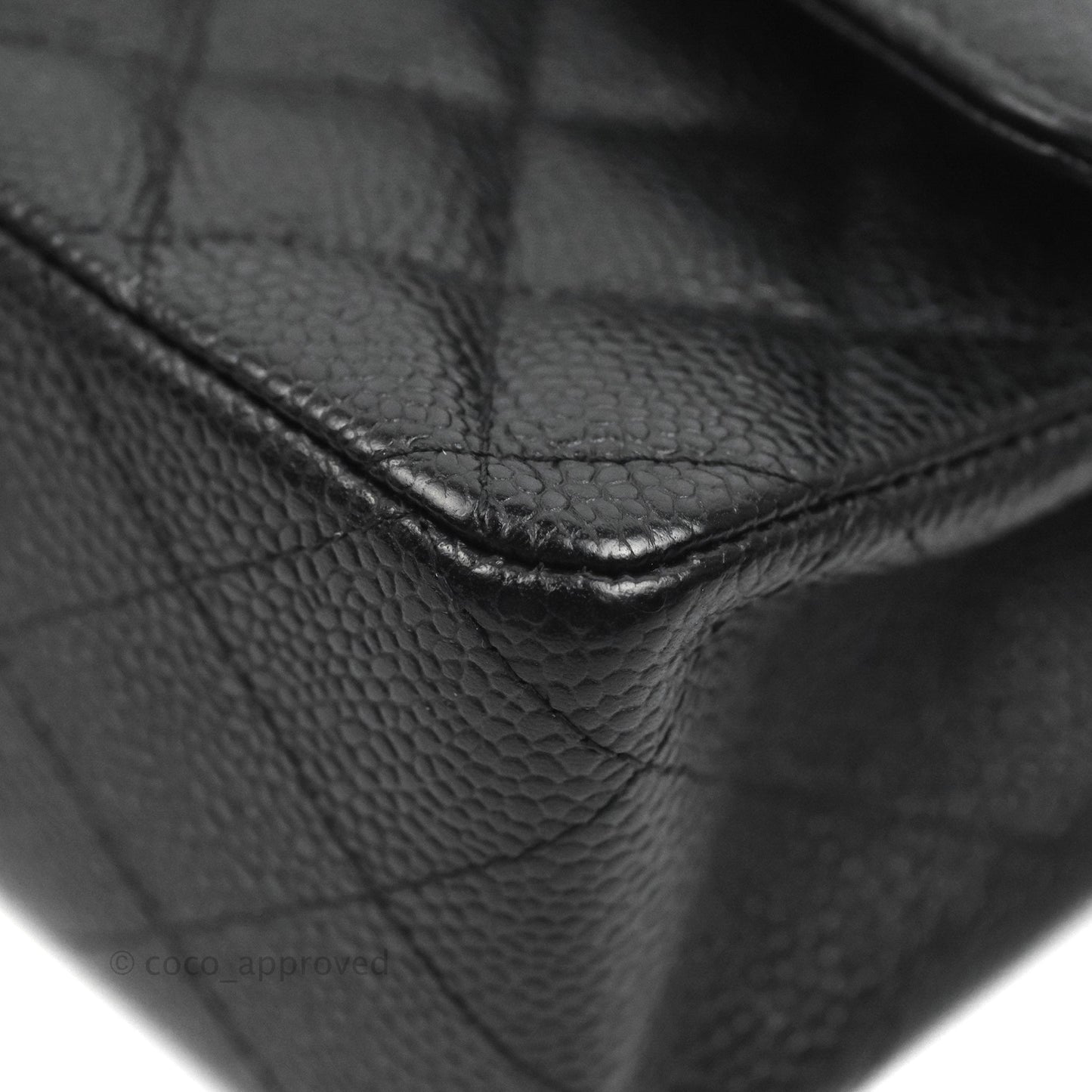 Chanel Classic M/L Medium Flap Quilted Black Caviar Silver Hardware